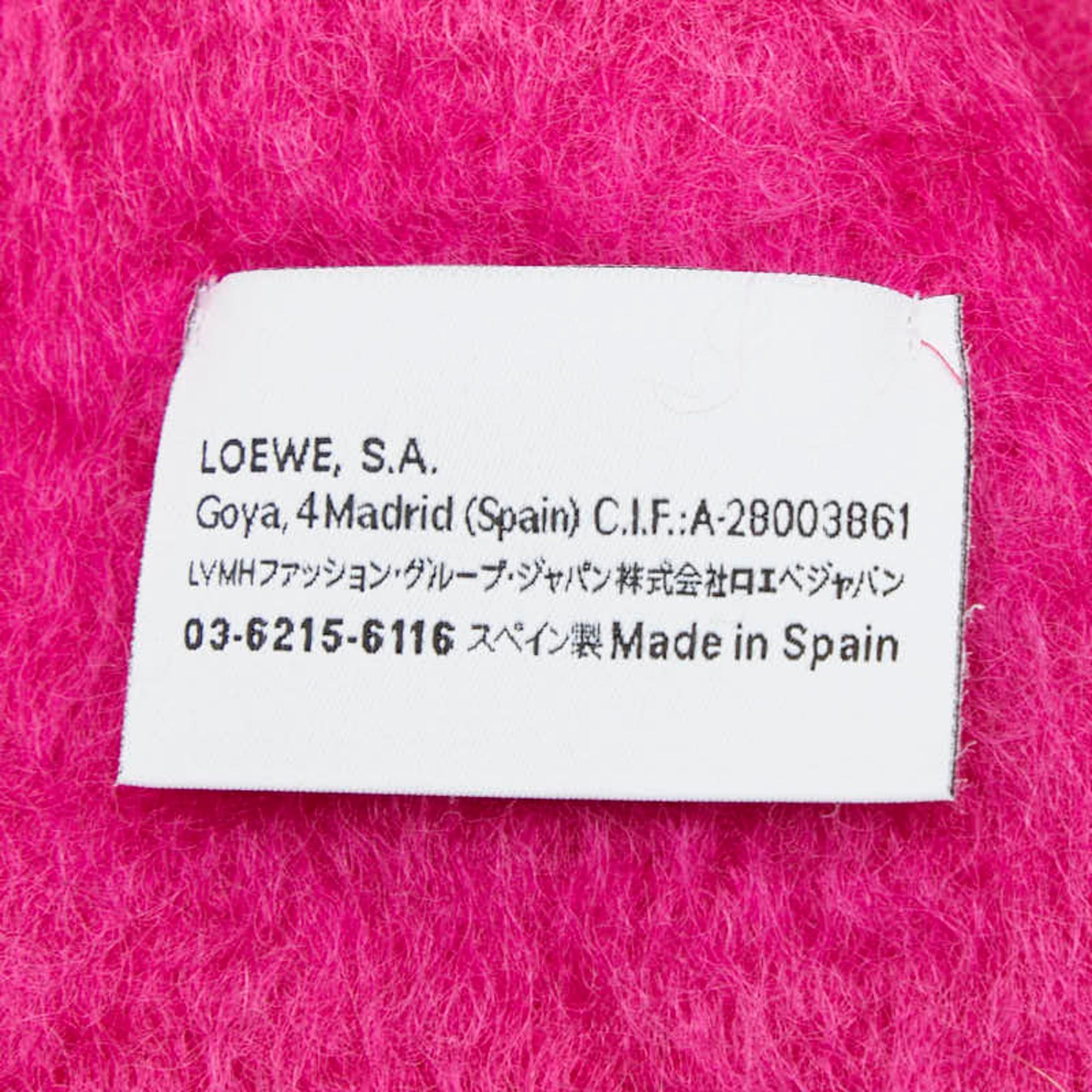 Loewe LOEWE Anagram Scarf, Pink, Wool, Nylon, and Mohair, Women's Size ONE SIZE - 4 Thumbnail
