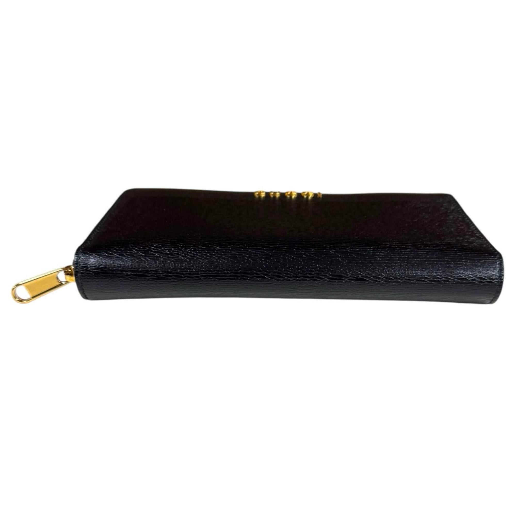 Gucci Pre-owned Gucci Script Zip-Around Wallet, Leather, 772642, Men's/Women's. Size ONE SIZE - 5 Thumbnail