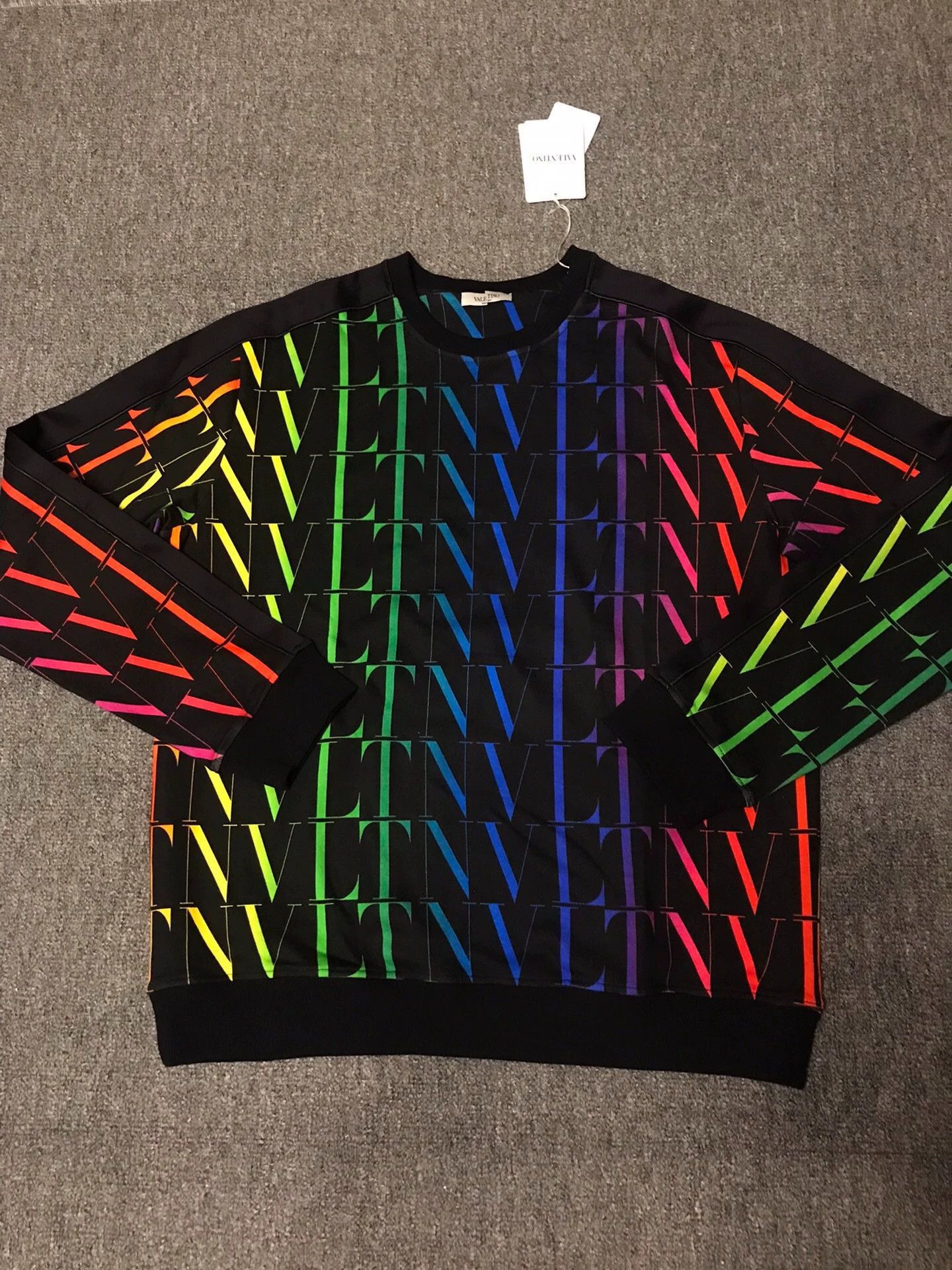 Valentino Multi-Color Logo Print Long Sleeve Sweatshirt Size US XL / EU 56 / 4 - 3 Thumbnail