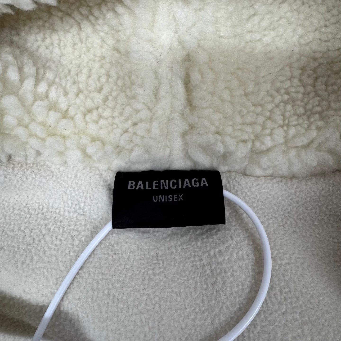 Balenciaga Beige Zip-Up Fleece Hoodie with Hood and Pockets Size US M / EU 48-50 / 2 - 6 Thumbnail