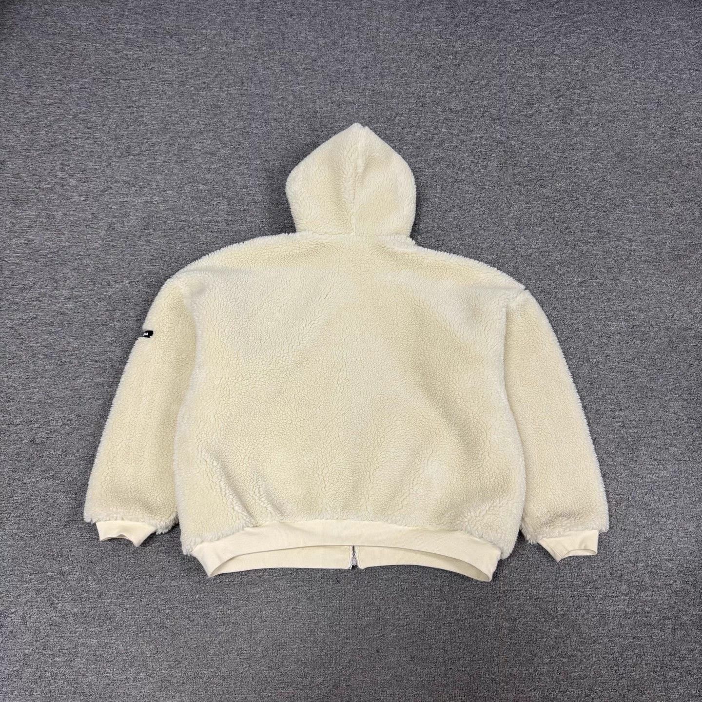 Balenciaga Beige Zip-Up Fleece Hoodie with Hood and Pockets Size US M / EU 48-50 / 2 - 2 Thumbnail