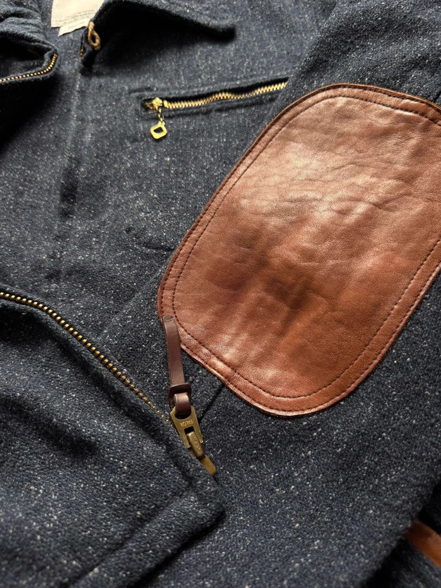 Visvim Gray Collared Zip-Up Jacket with Leather Trim - Size L Size US L / EU 52-54 / 3 - 8 Thumbnail
