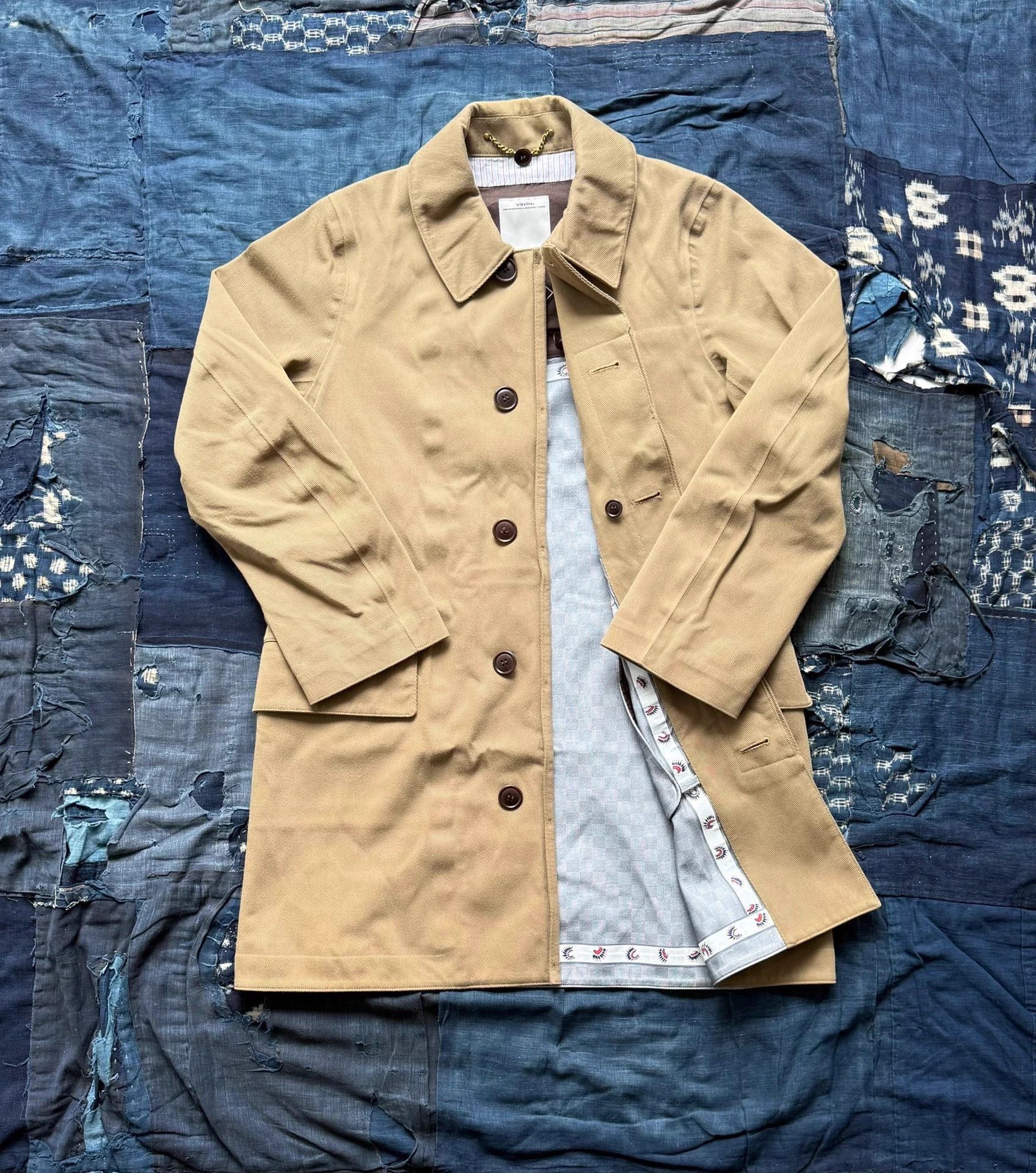 Visvim Beige Long Coat with Collar and Pockets Size US L / EU 52-54 / 3 - 2 Thumbnail
