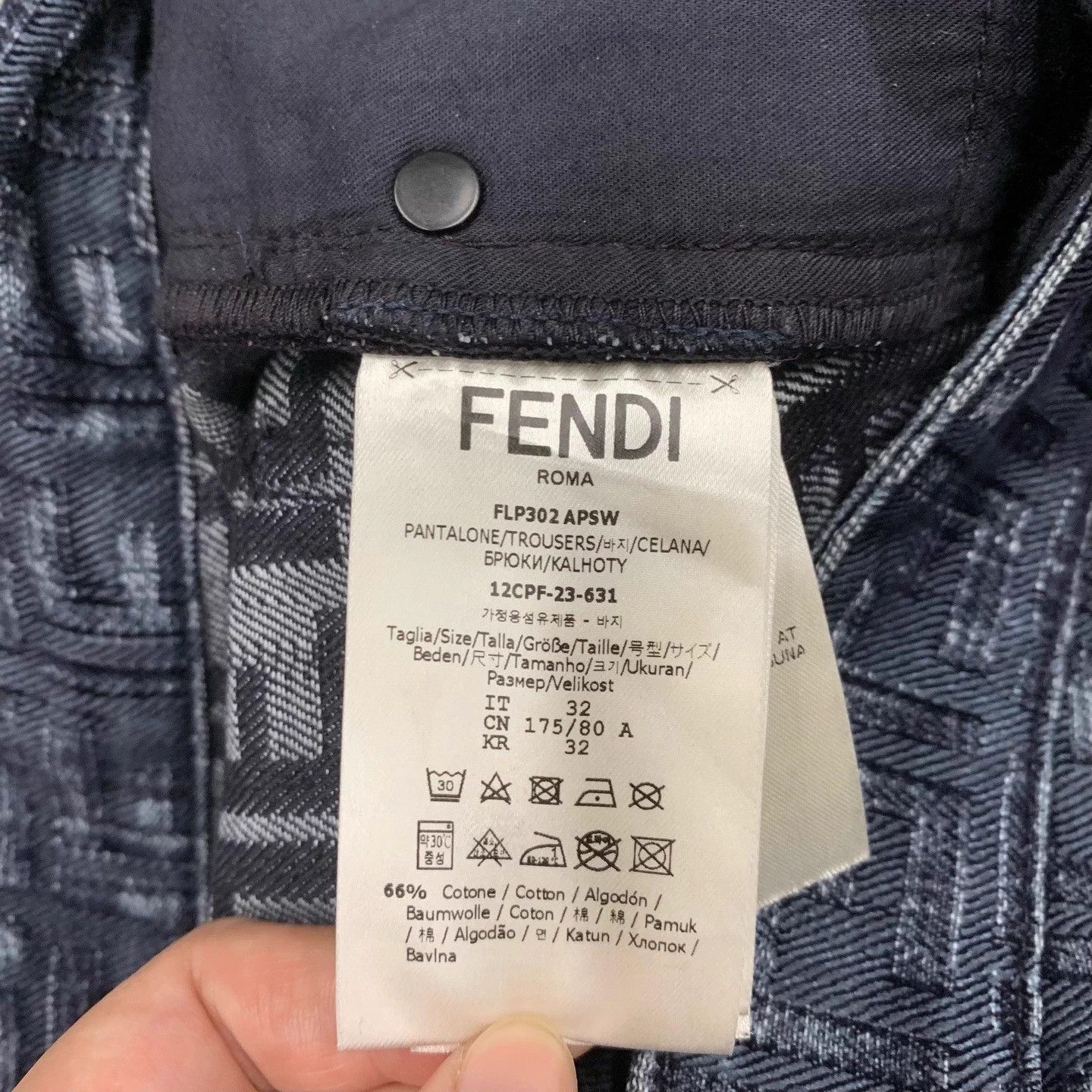 Fendi Blue Patterned Denim Jeans Size 32 Size US 32 / EU 48 - 5 Thumbnail