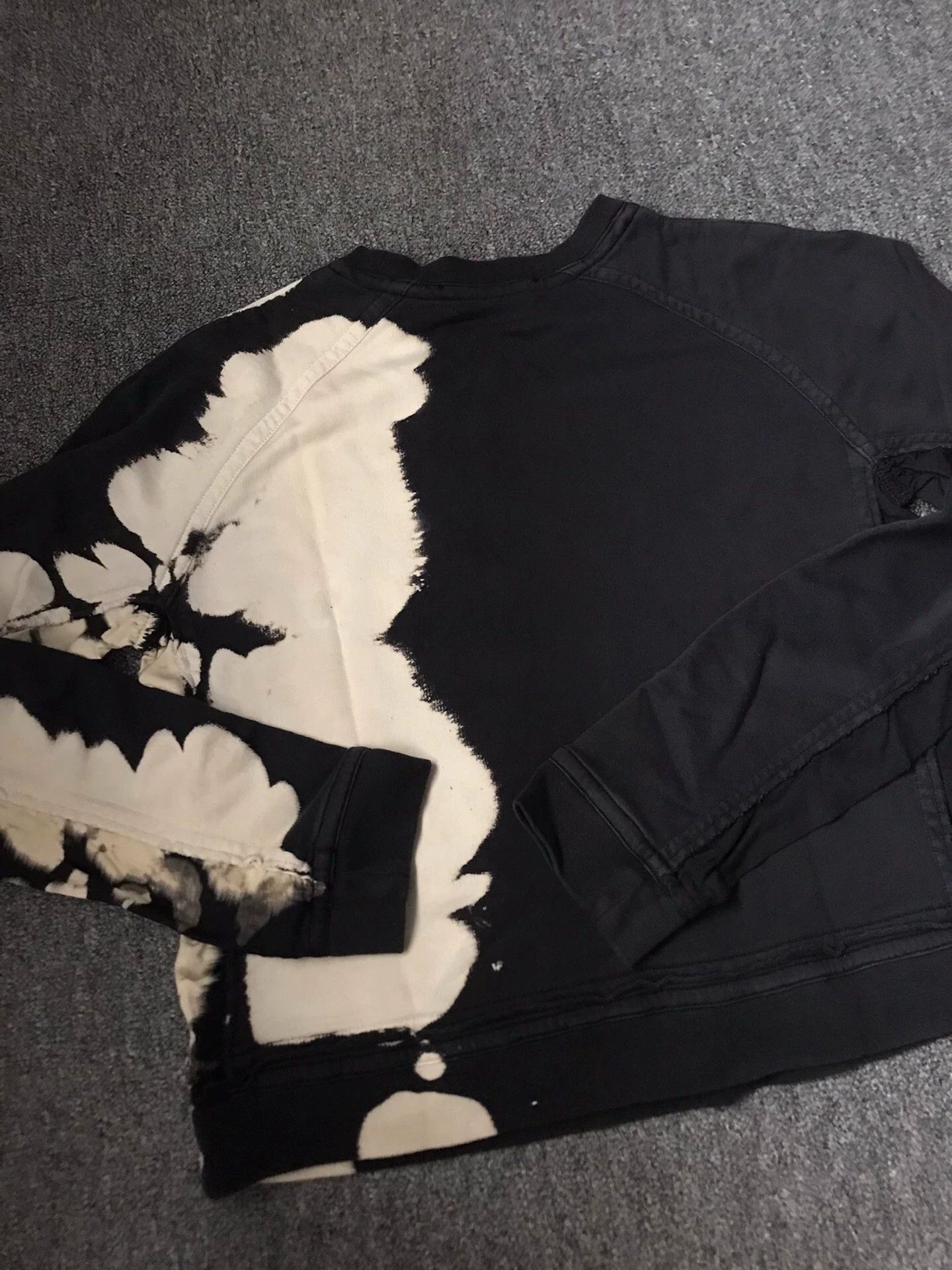 Haider Ackermann Black & Cream Distressed Long Sleeve Sweatshirt Size US M / EU 48-50 / 2 - 7 Thumbnail