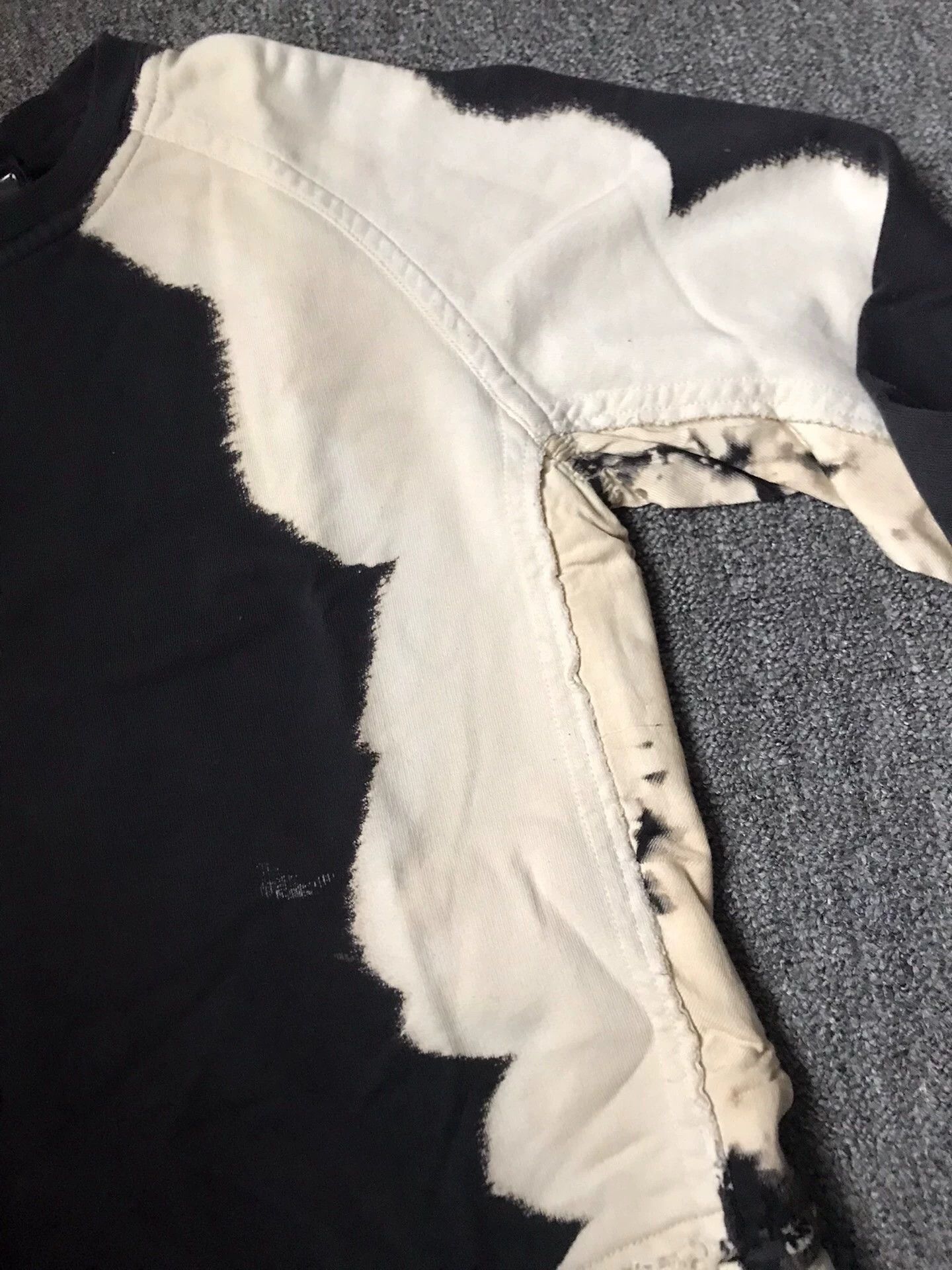 Haider Ackermann Black & Cream Distressed Long Sleeve Sweatshirt Size US M / EU 48-50 / 2 - 5 Thumbnail