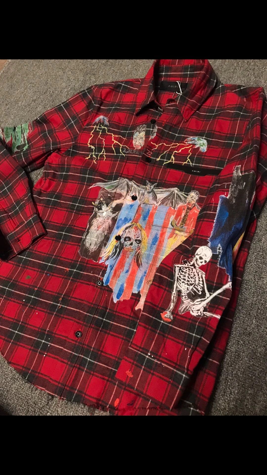Amiri Red Plaid Graphic Button-Up Shirt XS Size US XS / EU 42 / 0 - 4 Thumbnail