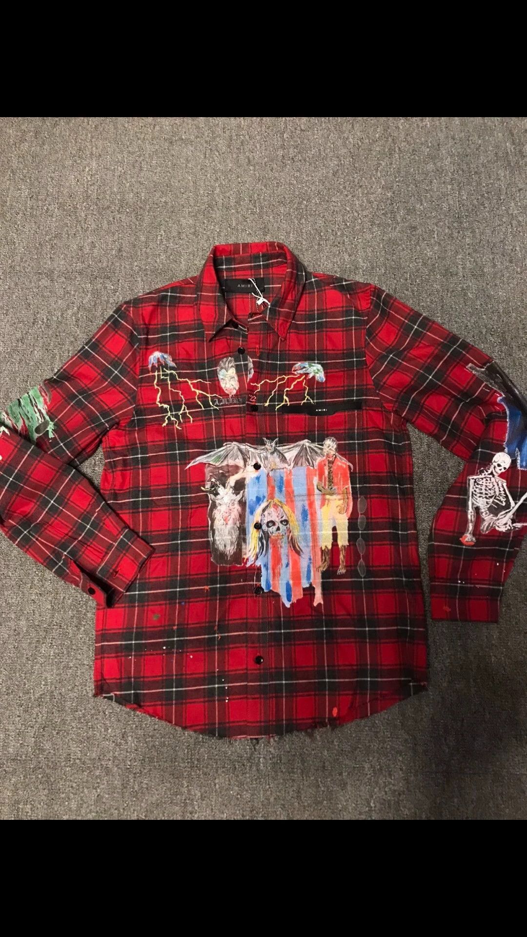 Amiri Red Plaid Graphic Button-Up Shirt XS Size US XS / EU 42 / 0 - 3 Thumbnail