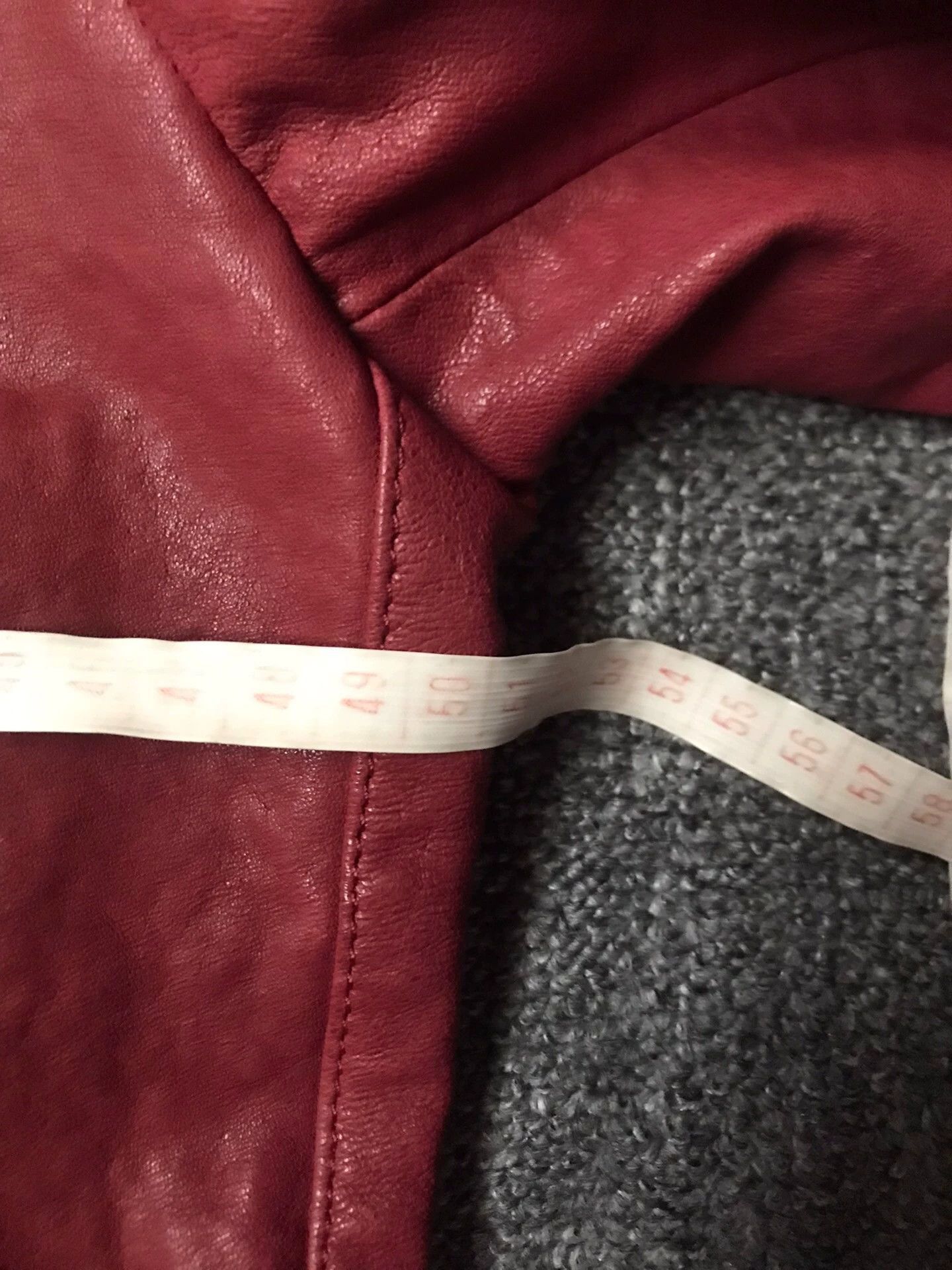 Emporio Armani Red Studded Leather Biker Jacket Size US M / EU 48-50 / 2 - 8 Thumbnail