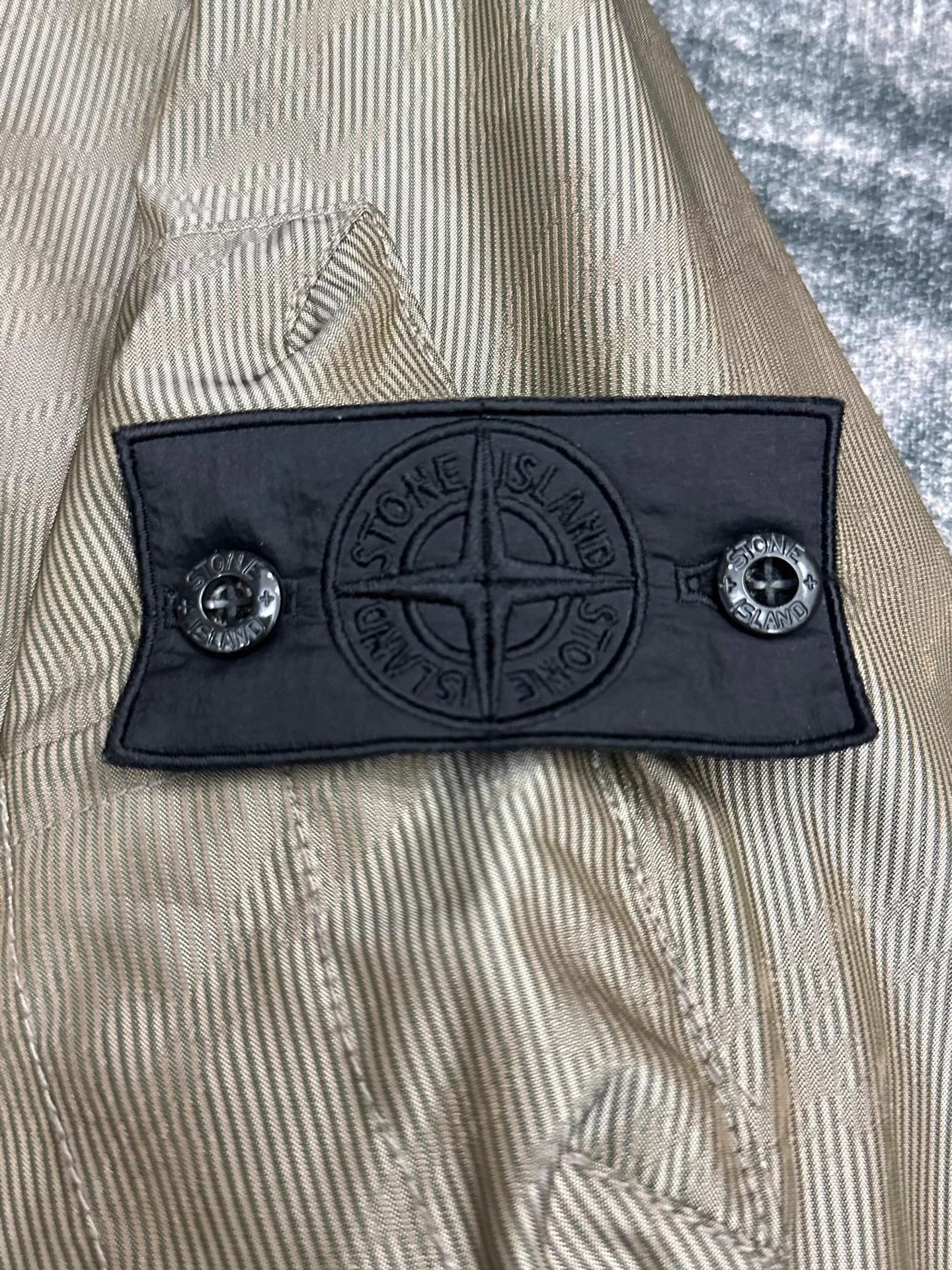 Stone Island Beige Bomber Jacket with Zip and Button Closure Size US L / EU 52-54 / 3 - 4 Thumbnail