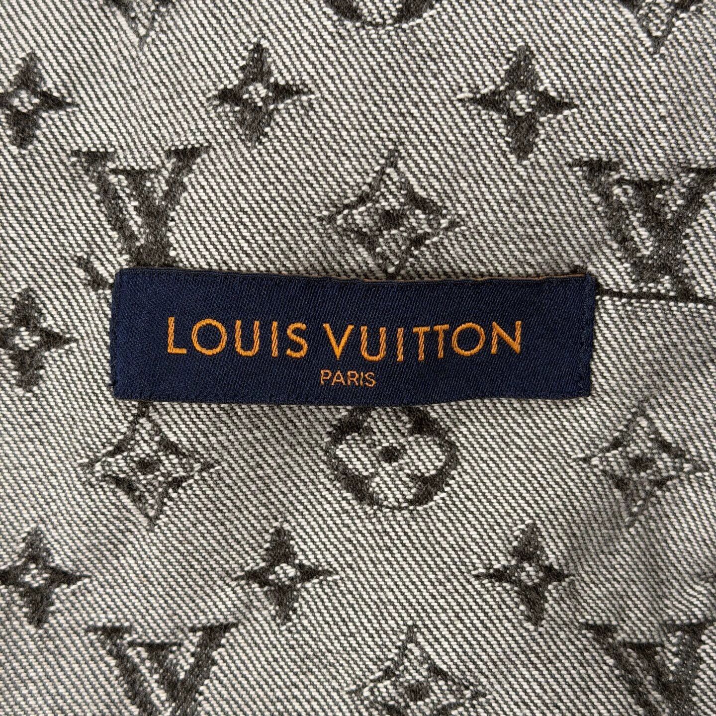 Louis Vuitton Black Patterned Denim Jacket Size M Size US M / EU 48-50 / 2 - 3 Thumbnail