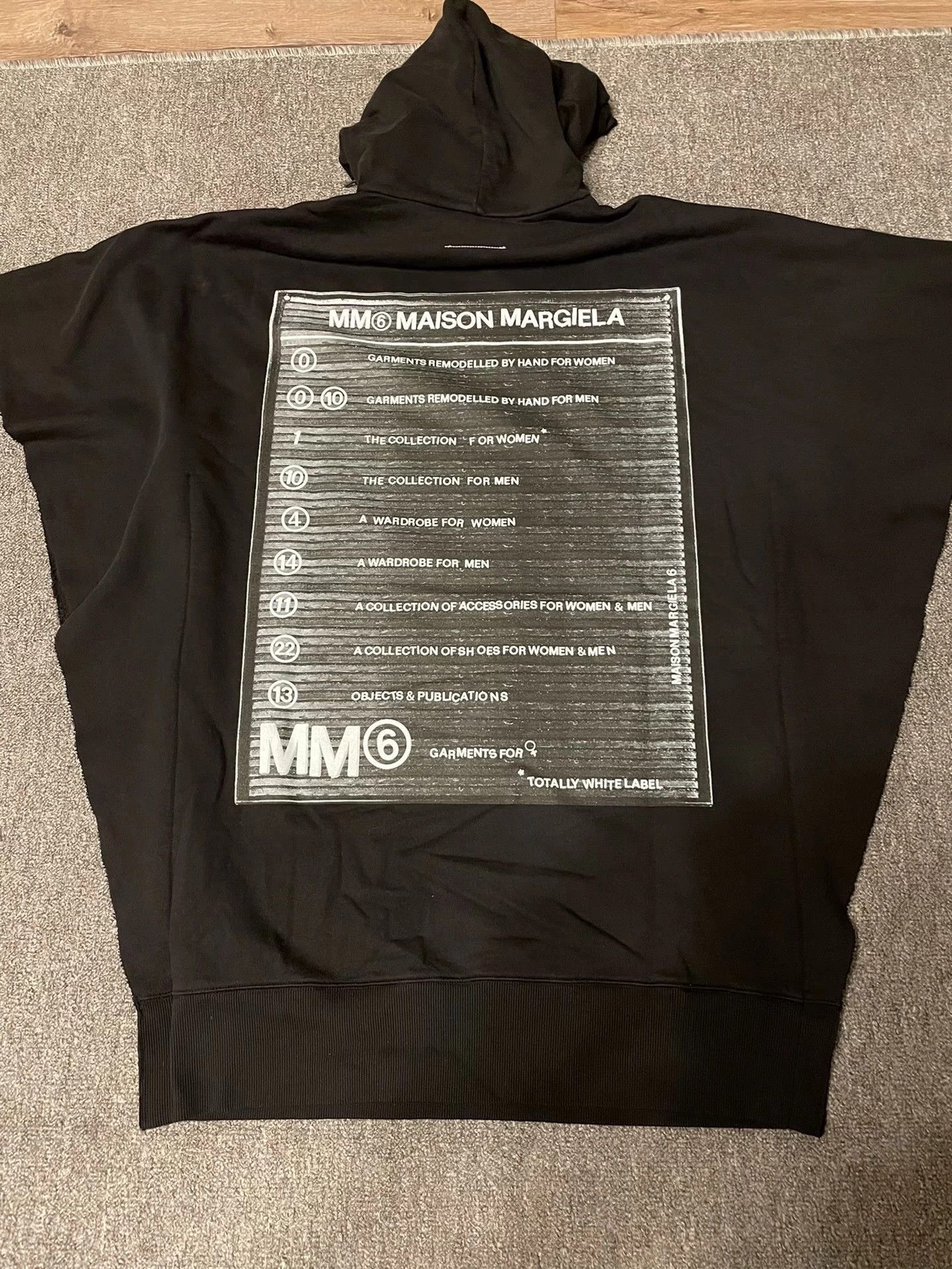 MM6 Black Oversized Hoodie with Fringed Hem Size US M / EU 48-50 / 2 - 5 Thumbnail