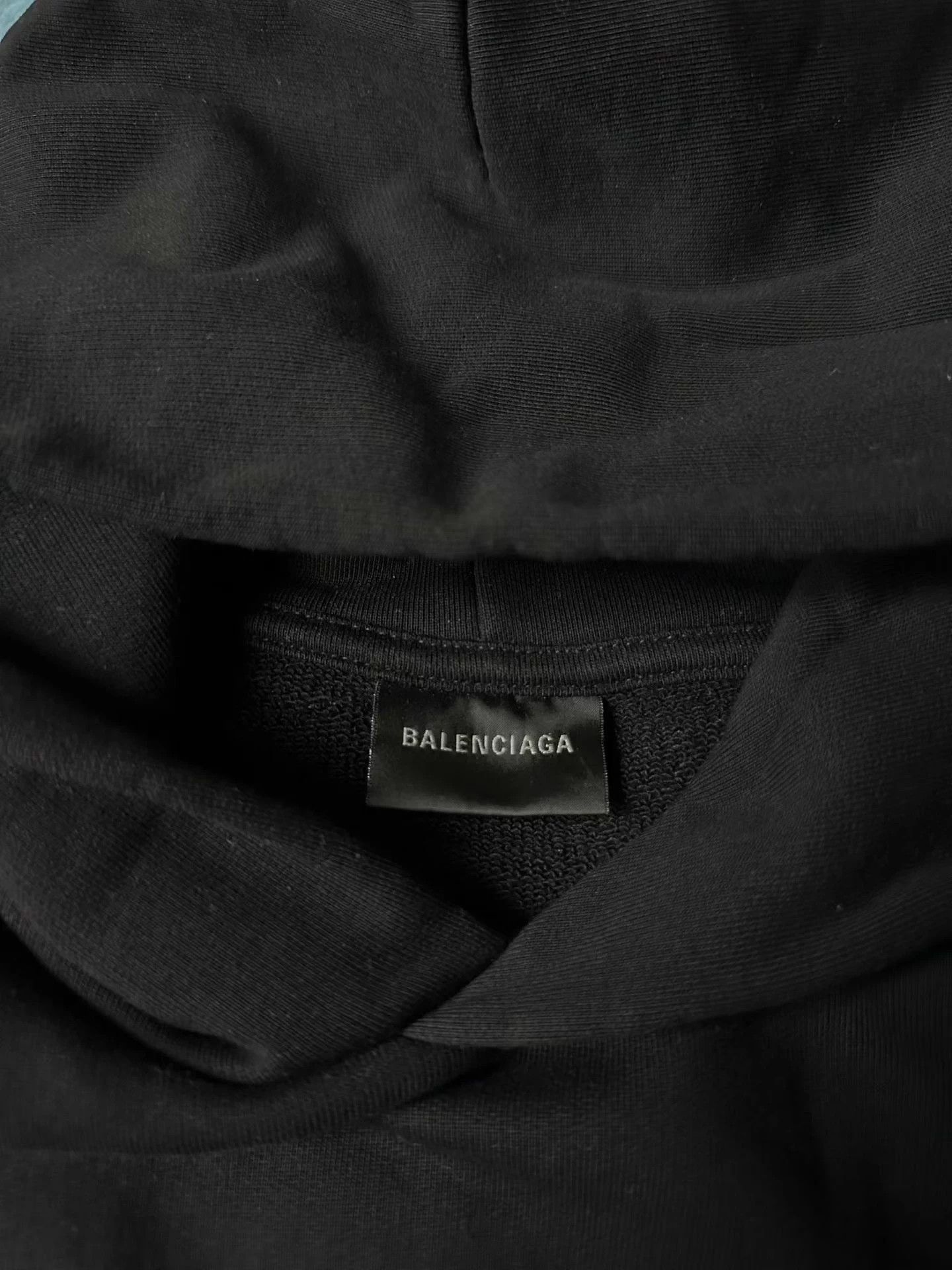 Balenciaga Black Oversized Hoodie with Front Pocket Size US S / EU 44-46 / 1 - 3 Thumbnail