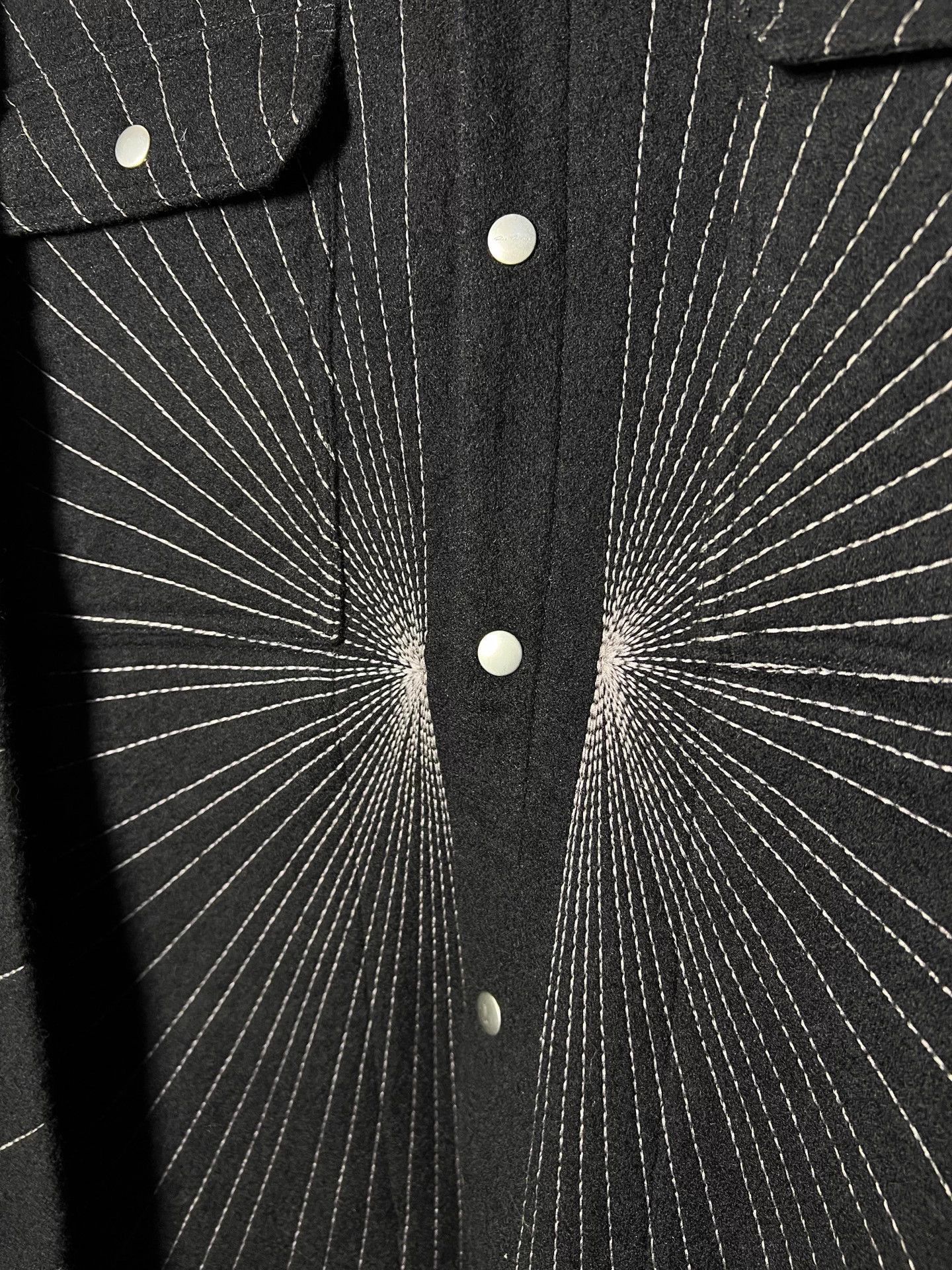 Rick Owens Black Sunburst Stripe Button-Up Shirt Size US S / EU 44-46 / 1 - 2 Thumbnail