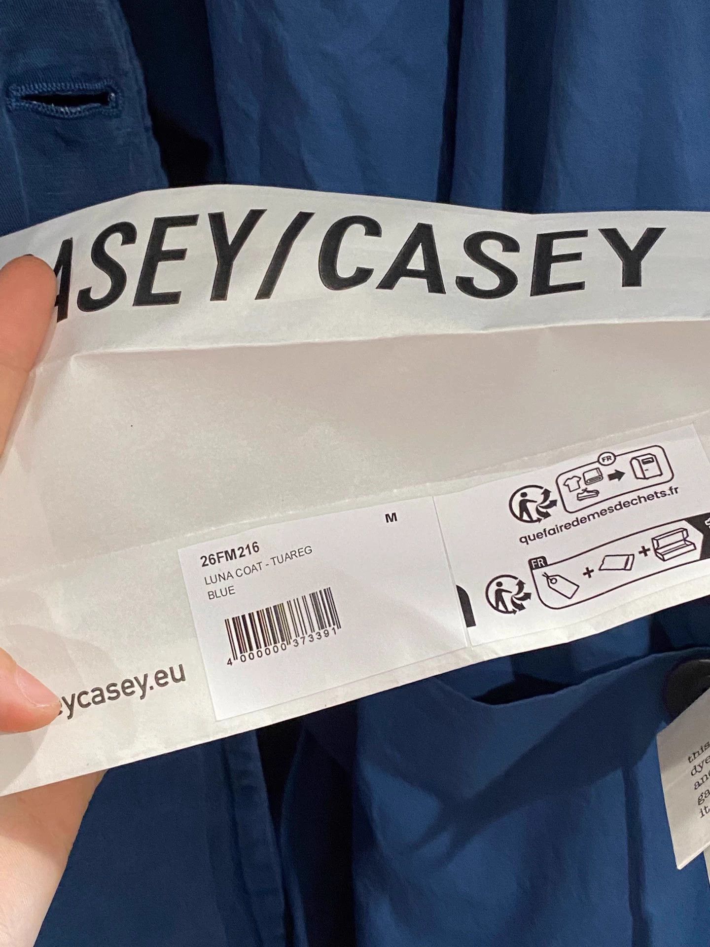 Casey Casey Blue Double-Breasted Belted Long Coat - M Size US M / EU 48-50 / 2 - 8 Thumbnail