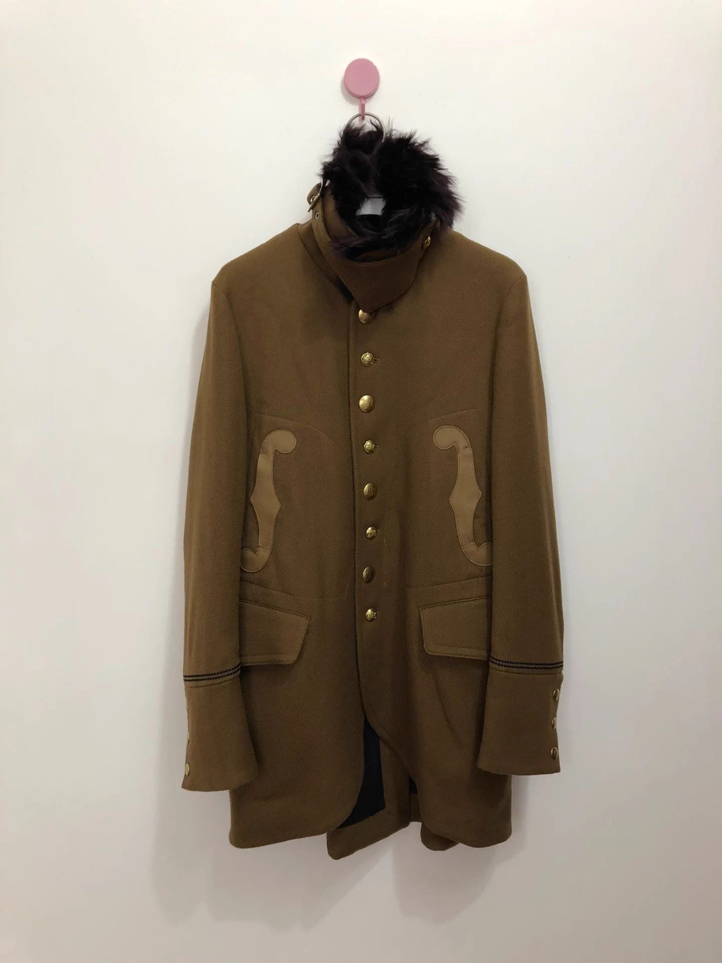 Takahiromiyashita The Soloist. Brown Fur Collar Button-Up Coat Size S Size US S / EU 44-46 / 1 - 2 Thumbnail