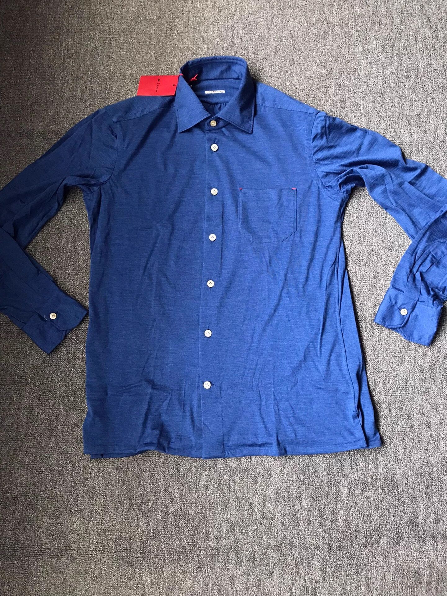 Kiton Blue Long-Sleeve Button-Up Shirt Size US XXS / EU 40 - 3 Thumbnail