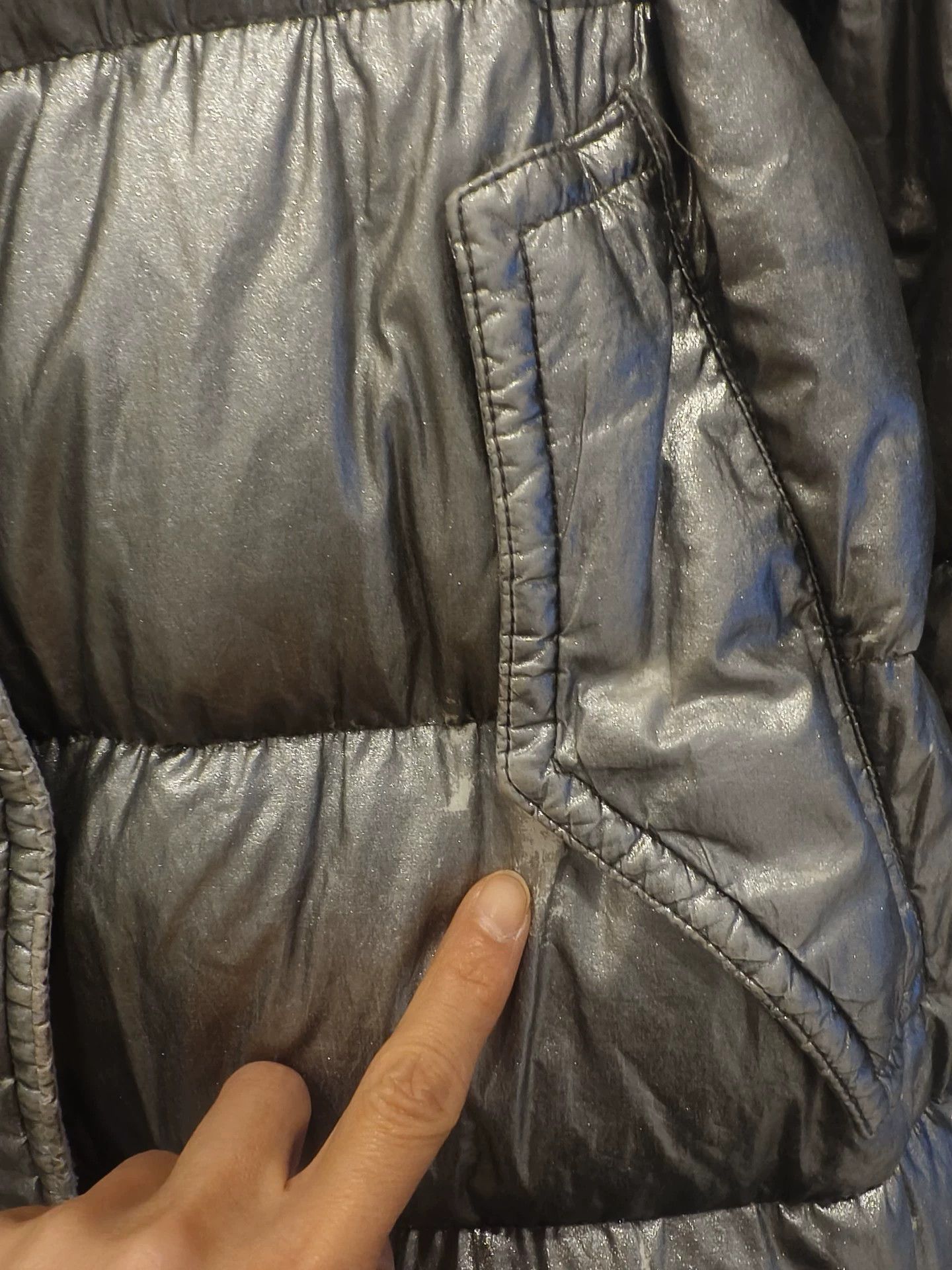 Moncler Silver Puffer Coat with Faux Fur Hood Size US S / EU 44-46 / 1 - 5 Thumbnail