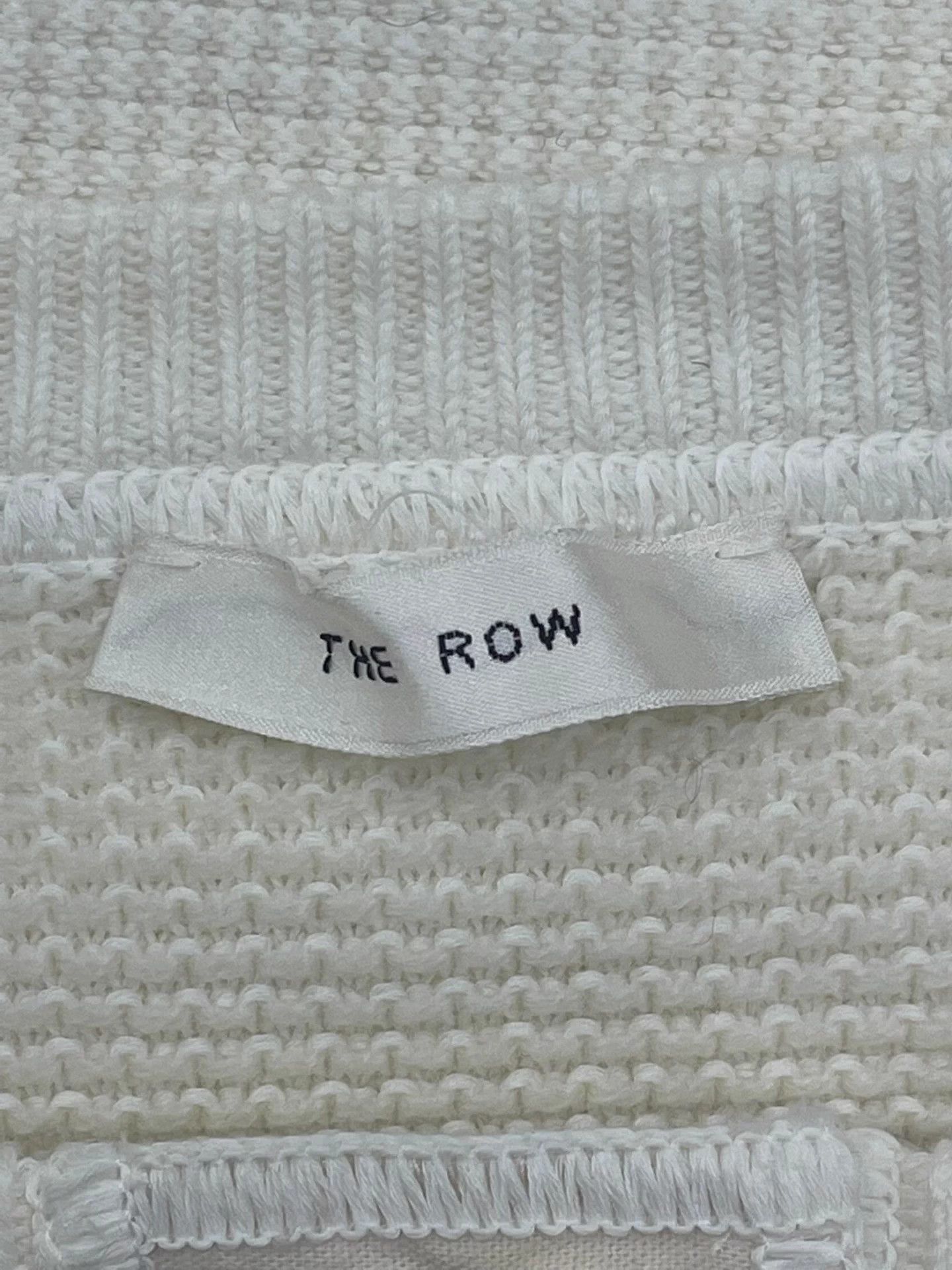 The Row White Waffle Knit Long Sleeve Henley Top XS Size US XS / EU 42 / 0 - 4 Thumbnail