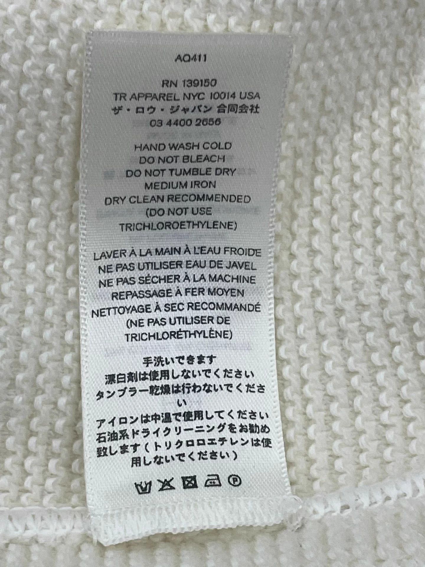 The Row White Waffle Knit Long Sleeve Henley Top XS Size US XS / EU 42 / 0 - 6 Thumbnail