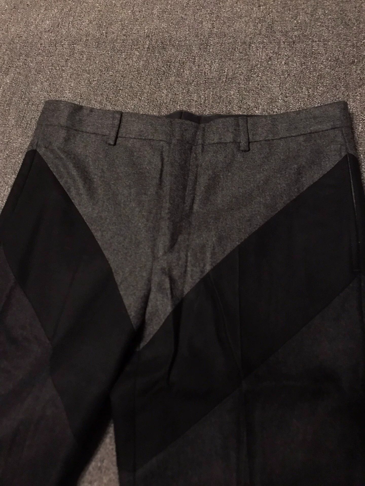 Black Color Block Straight Leg Pants Size 36