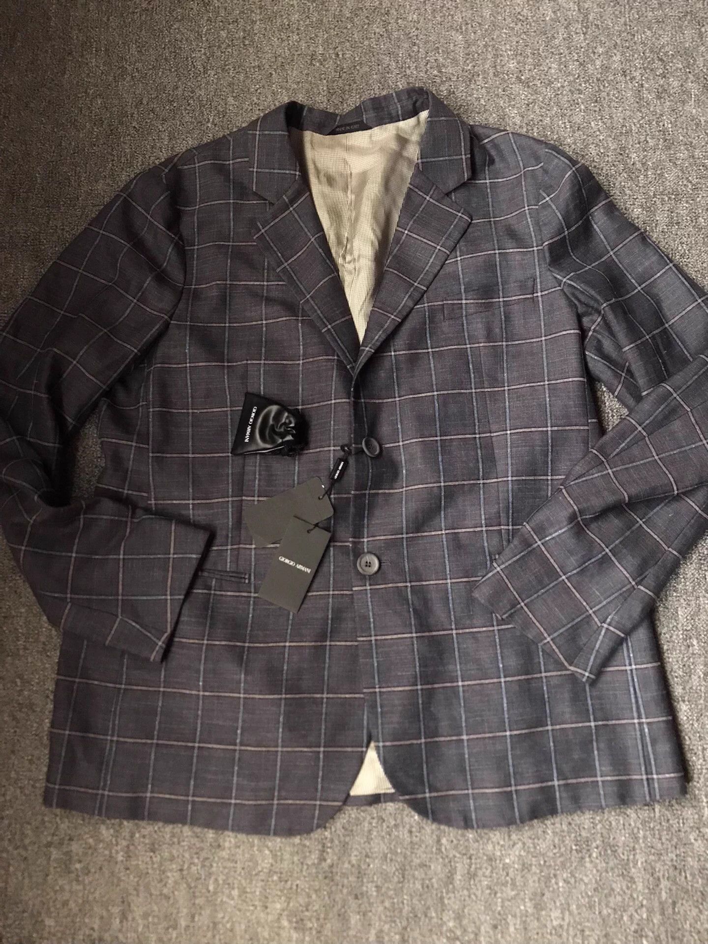 Giorgio Armani Black Checkered Blazer - XL Size US XL / EU 56 / 4 - 3 Thumbnail