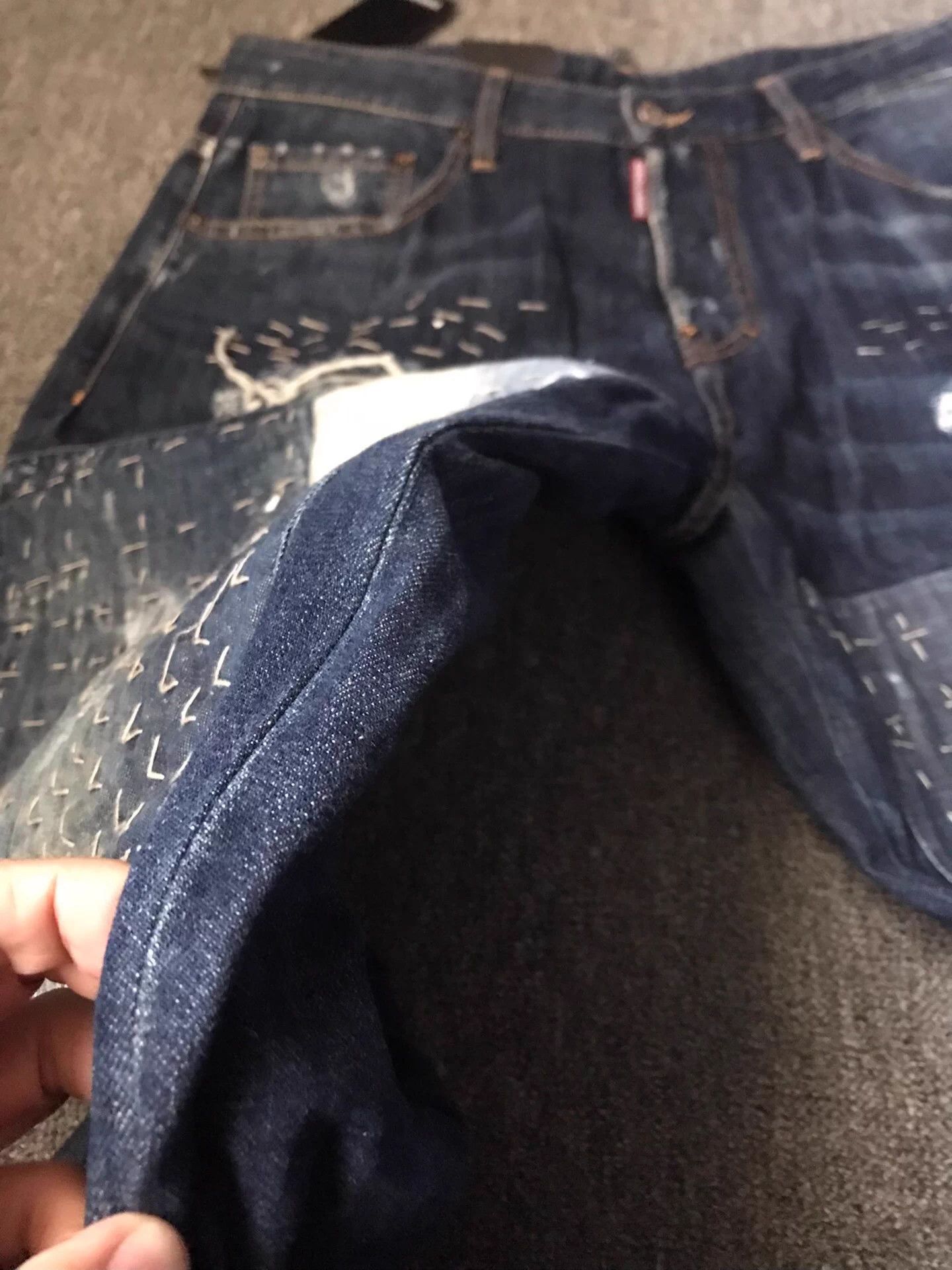 Dsquared2 Blue Distressed Patchwork Denim Jeans Size 34 Size US 34 / EU 50 - 5 Thumbnail