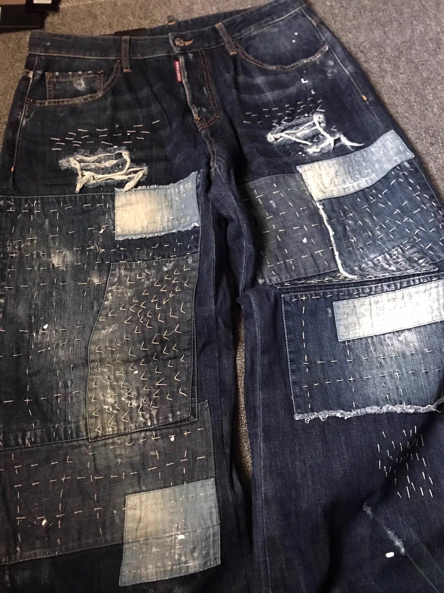 Dsquared2 Blue Distressed Patchwork Denim Jeans Size 34 Size US 34 / EU 50 - 3 Thumbnail