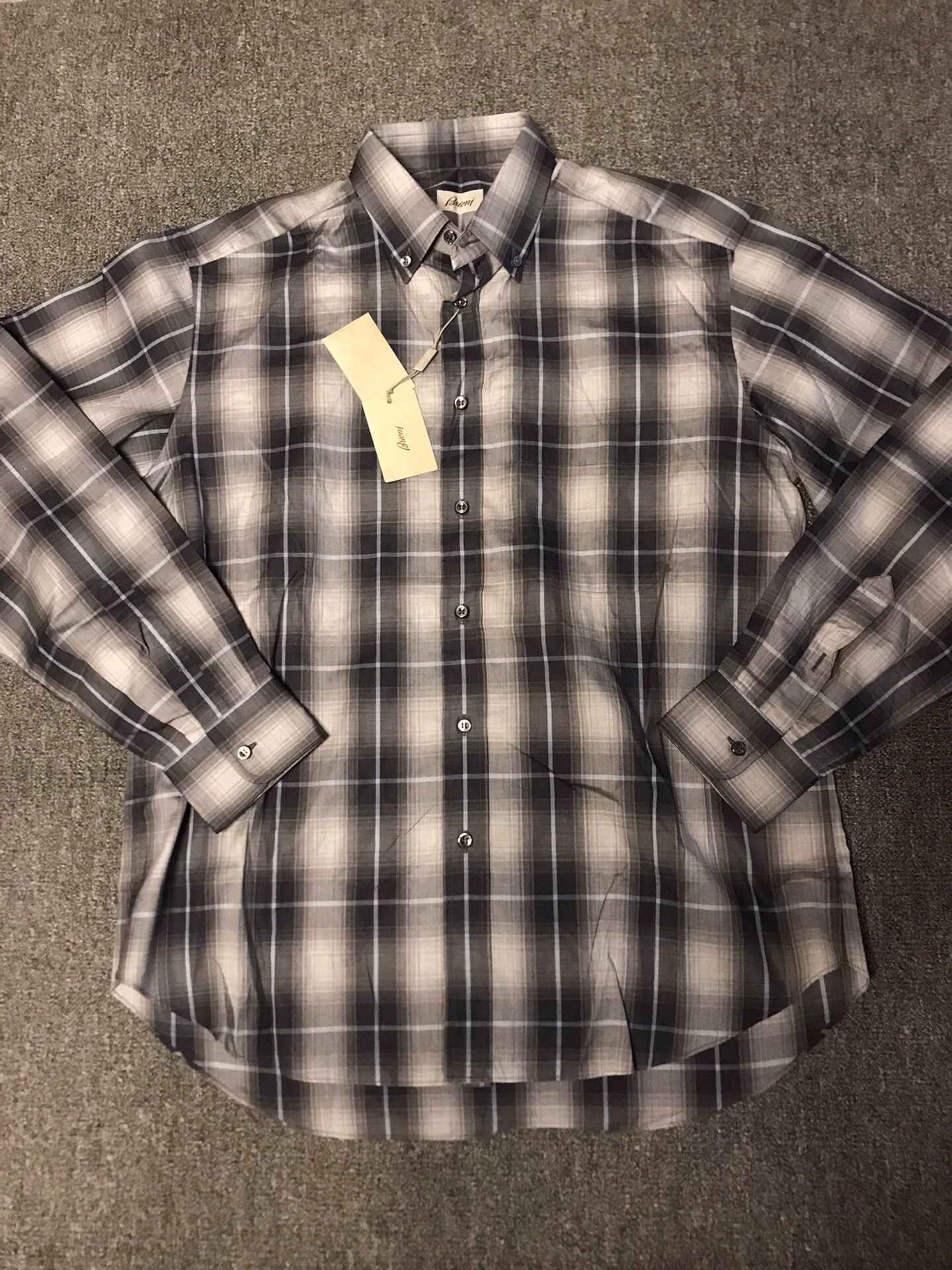 Brioni Multi Plaid Long Sleeve Button Up Shirt Size US L / EU 52-54 / 3 - 3 Thumbnail