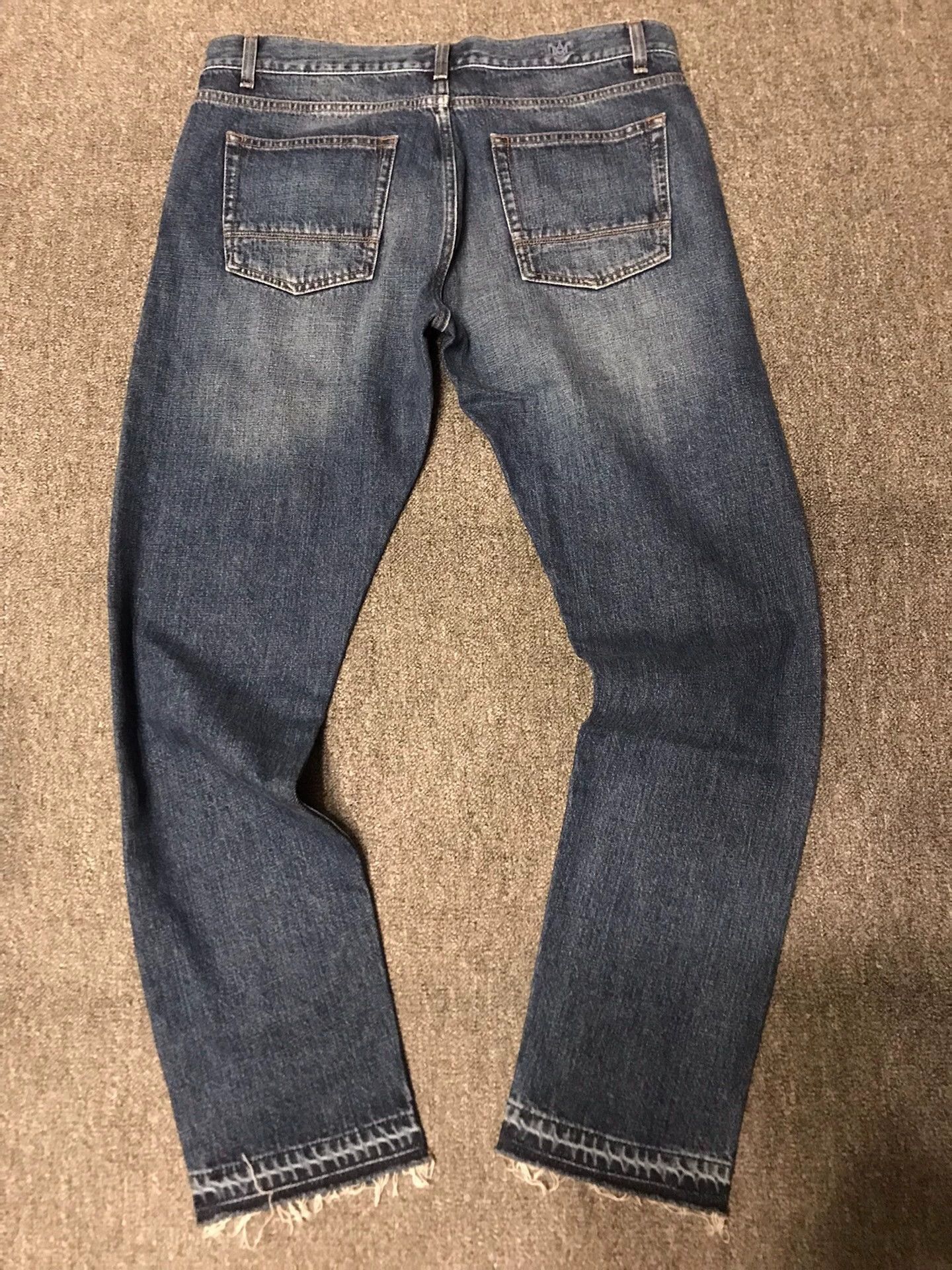 Alexander McQueen Blue Embroidered Denim Jeans with Fringe Hem Size US 36 / EU 52 - 2 Thumbnail