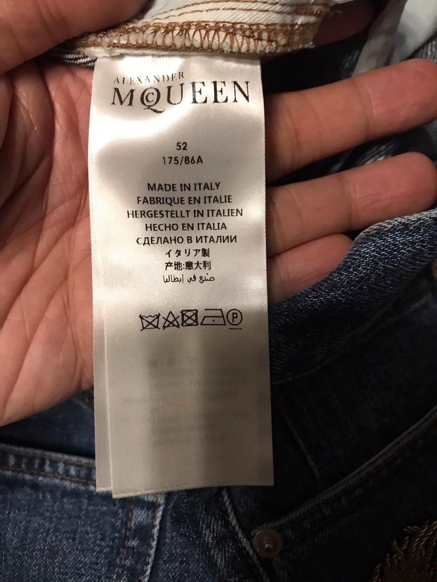 Alexander McQueen Blue Embroidered Denim Jeans with Fringe Hem Size US 36 / EU 52 - 7 Thumbnail