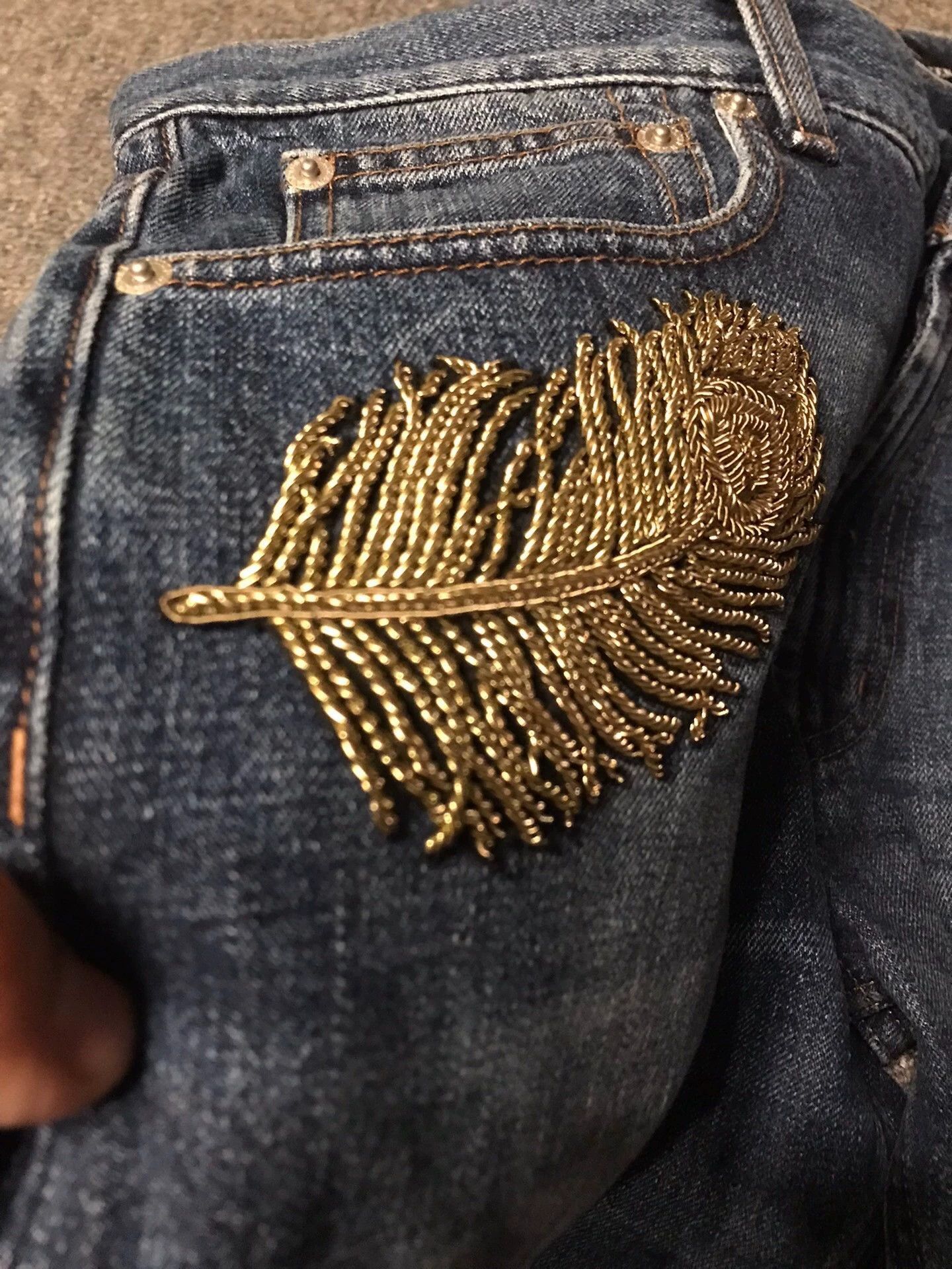 Alexander McQueen Blue Embroidered Denim Jeans with Fringe Hem Size US 36 / EU 52 - 4 Thumbnail