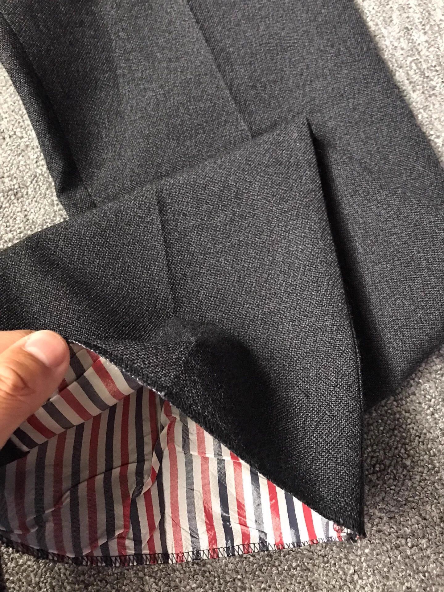 Thom Browne Gray Structured Pants with Striped Detail Size 34 Size US 34 / EU 50 - 3 Thumbnail