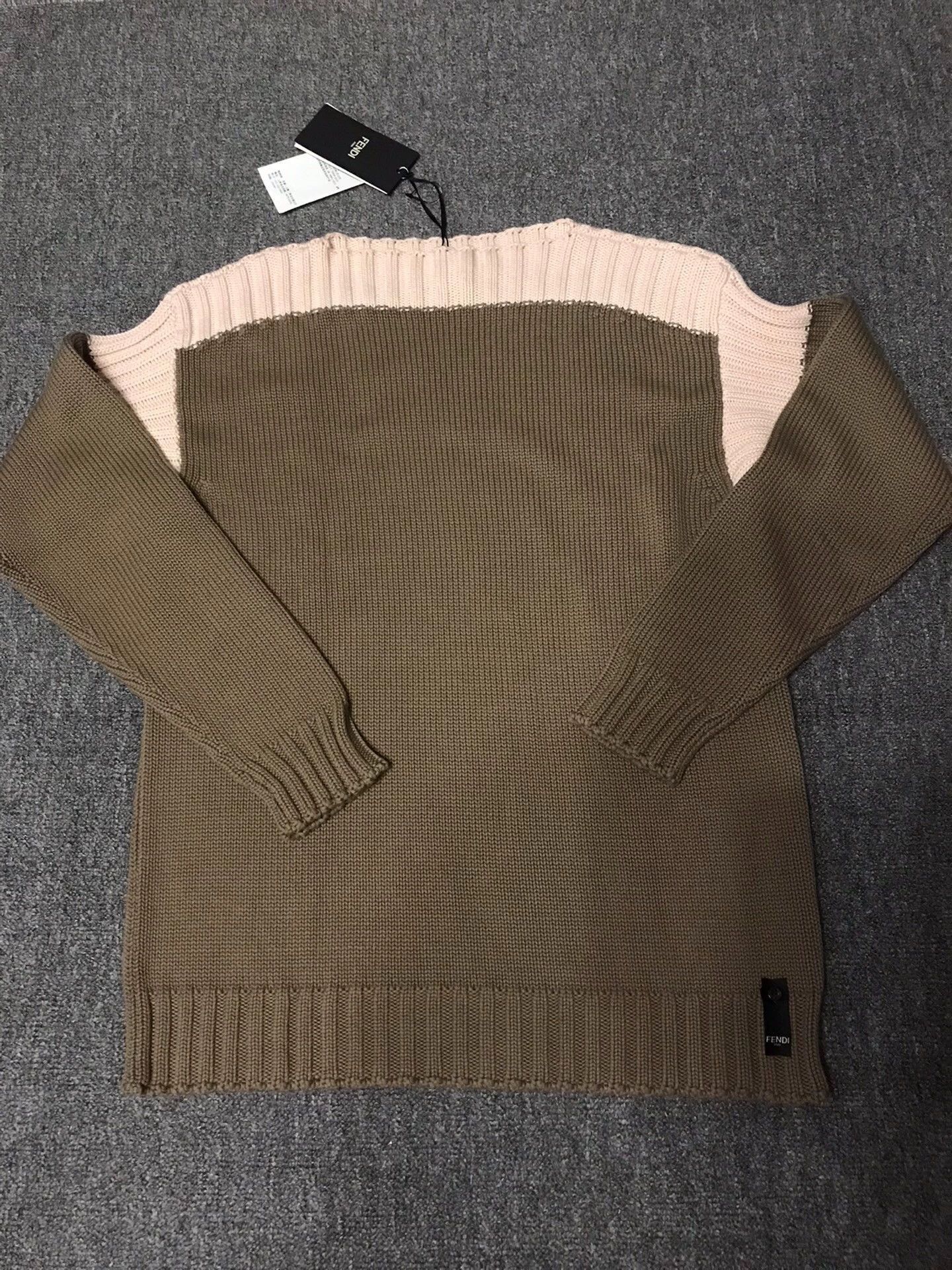 Fendi Green Color Block Long Sleeve Sweater Size US L / EU 52-54 / 3 - 3 Thumbnail
