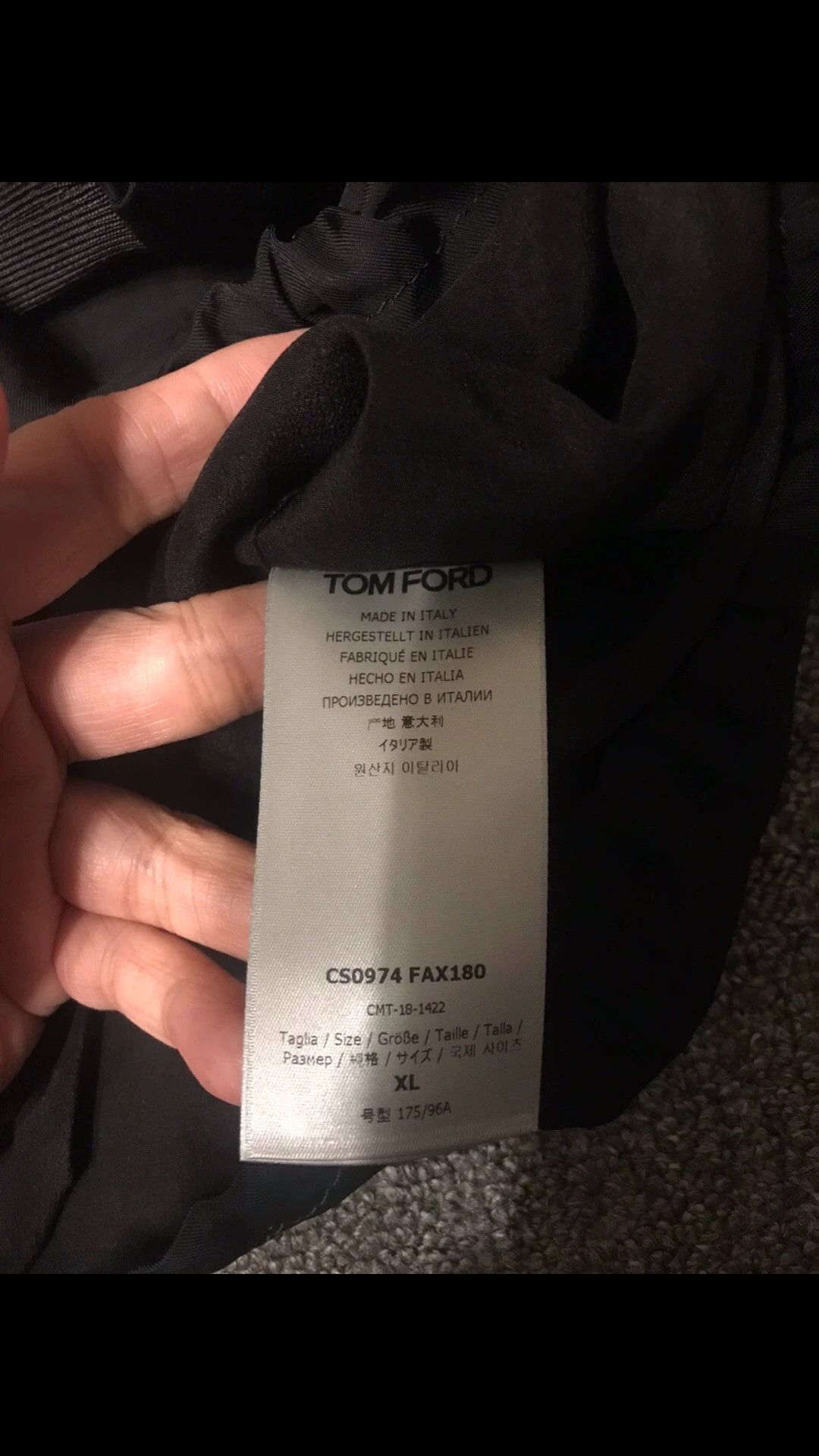 Tom Ford Black XL Bomber Jacket with Zip & Pockets Size US XL / EU 56 / 4 - 6 Thumbnail