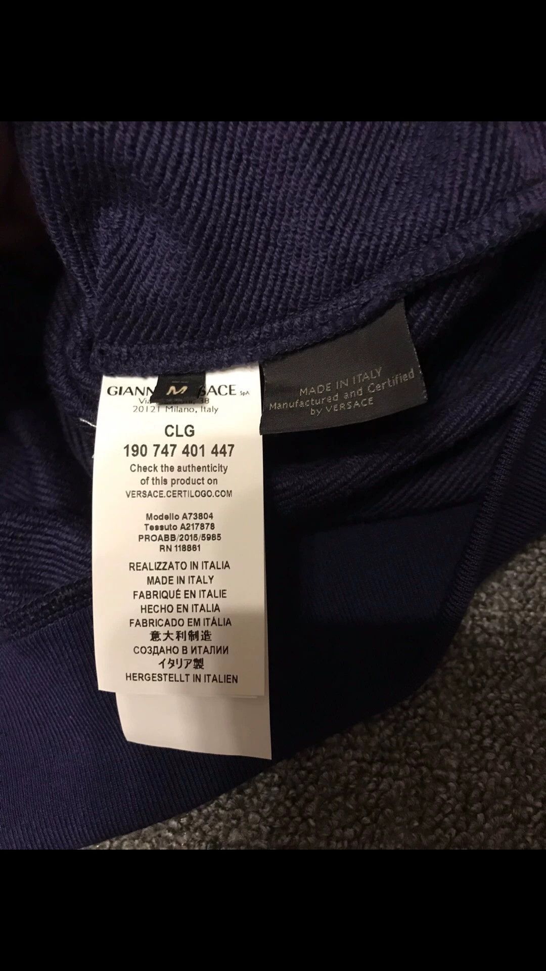 Versace Purple V-Neck Sweatshirt with Leather Pocket Size US M / EU 48-50 / 2 - 5 Thumbnail