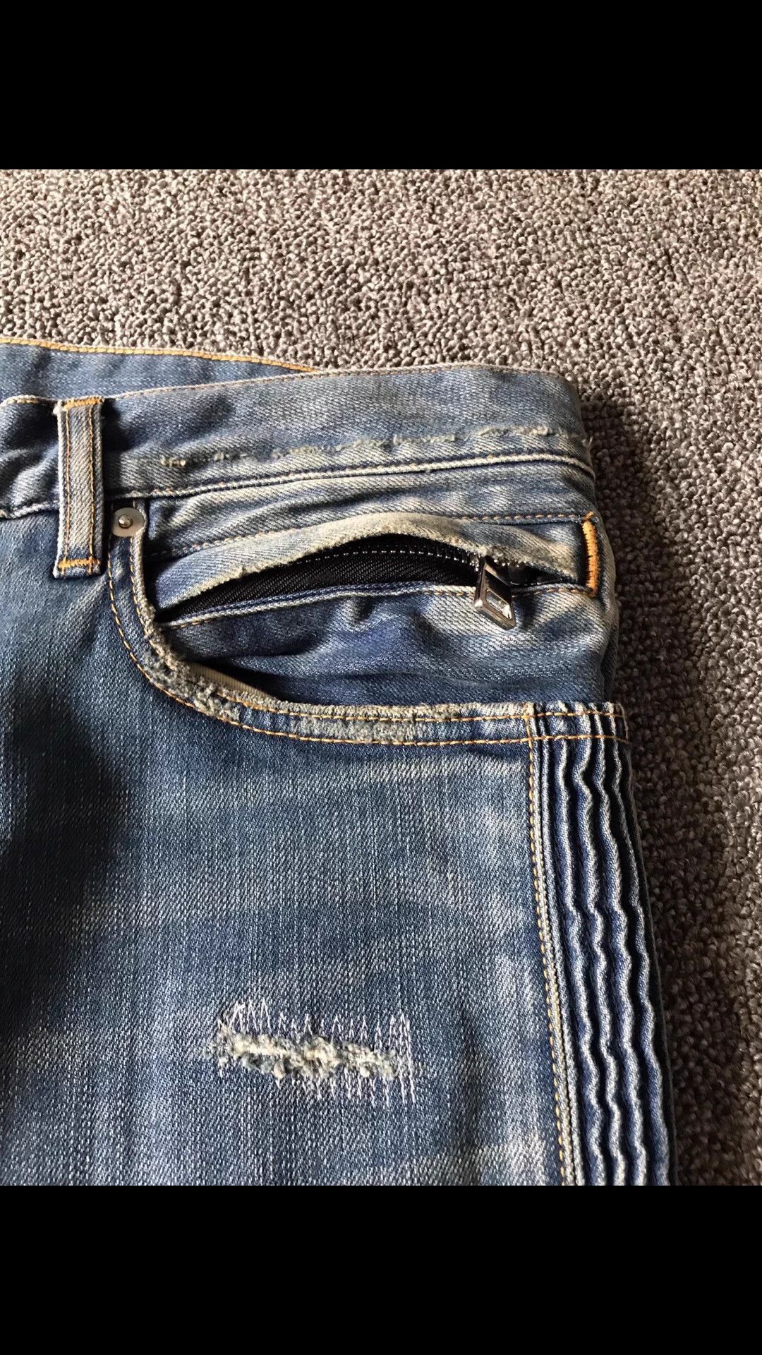 Balmain Blue Distressed Denim Jeans Size US 34 / EU 50 - 5 Thumbnail