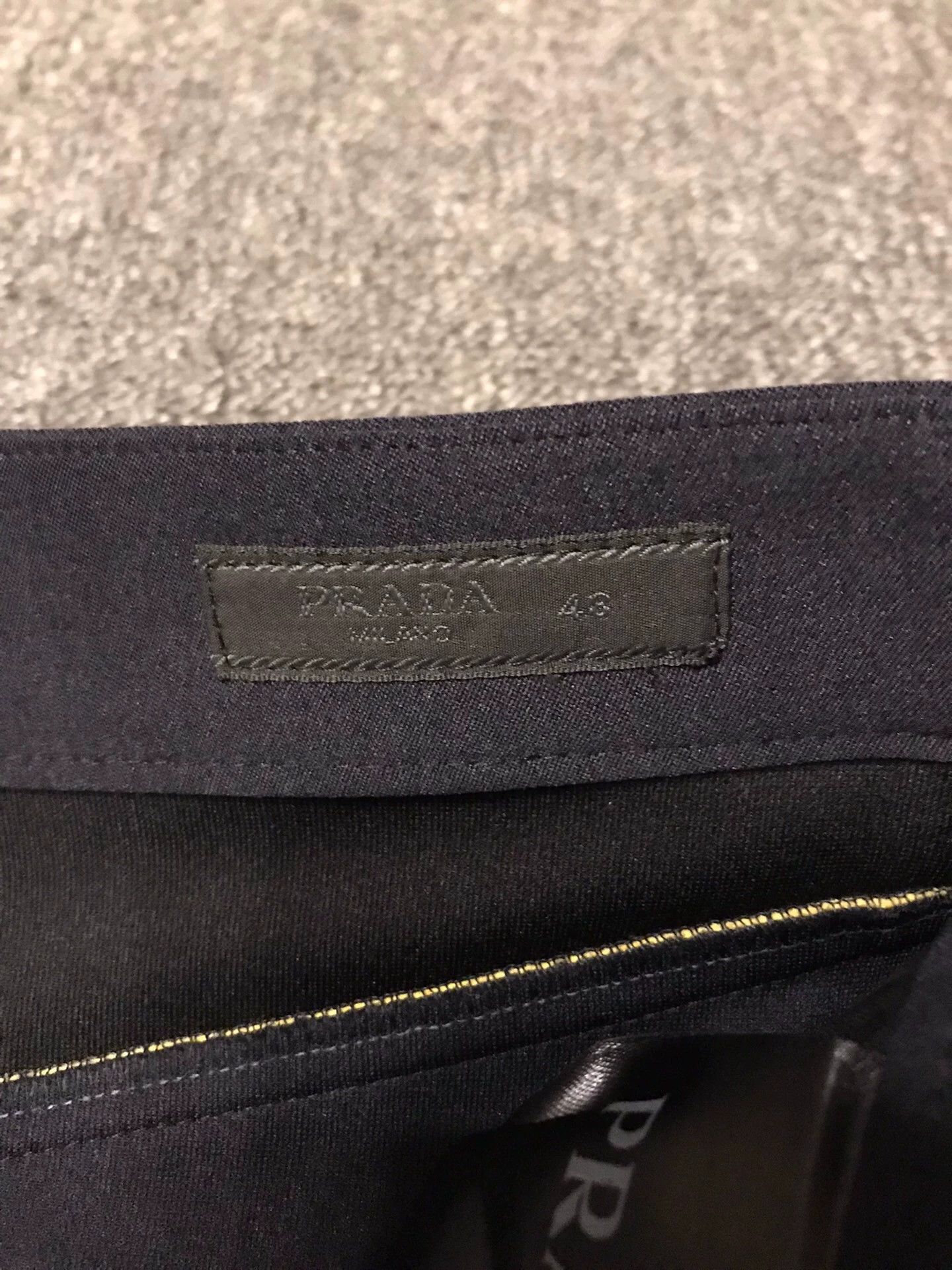 Prada Black Casual Pants with Yellow Stitch Detail Size US 32 / EU 48 - 3 Thumbnail