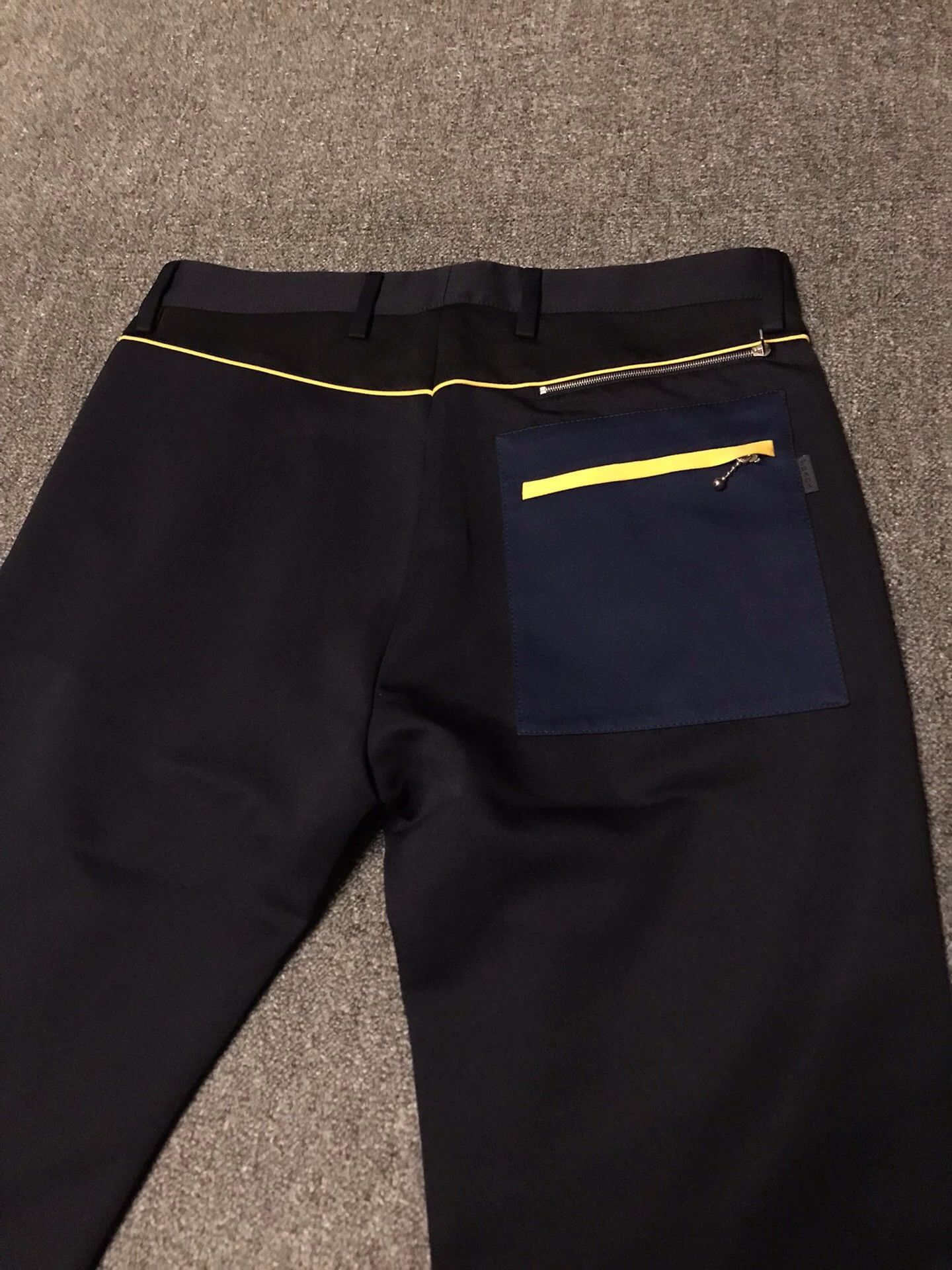 Prada Black Casual Pants with Yellow Stitch Detail Size US 32 / EU 48 - 6 Thumbnail