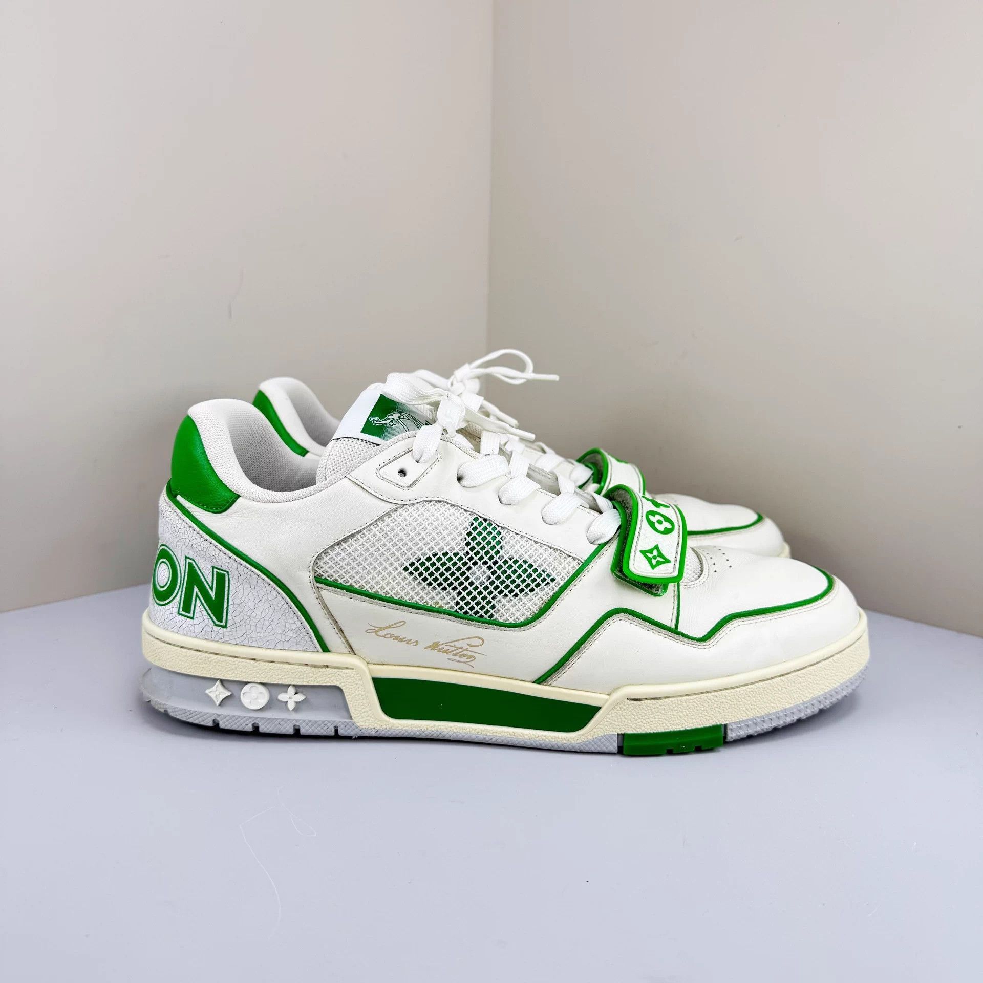 Louis Vuitton Green Low-Top Sneakers Size 10 Size US 10 / EU 43 - 4 Thumbnail
