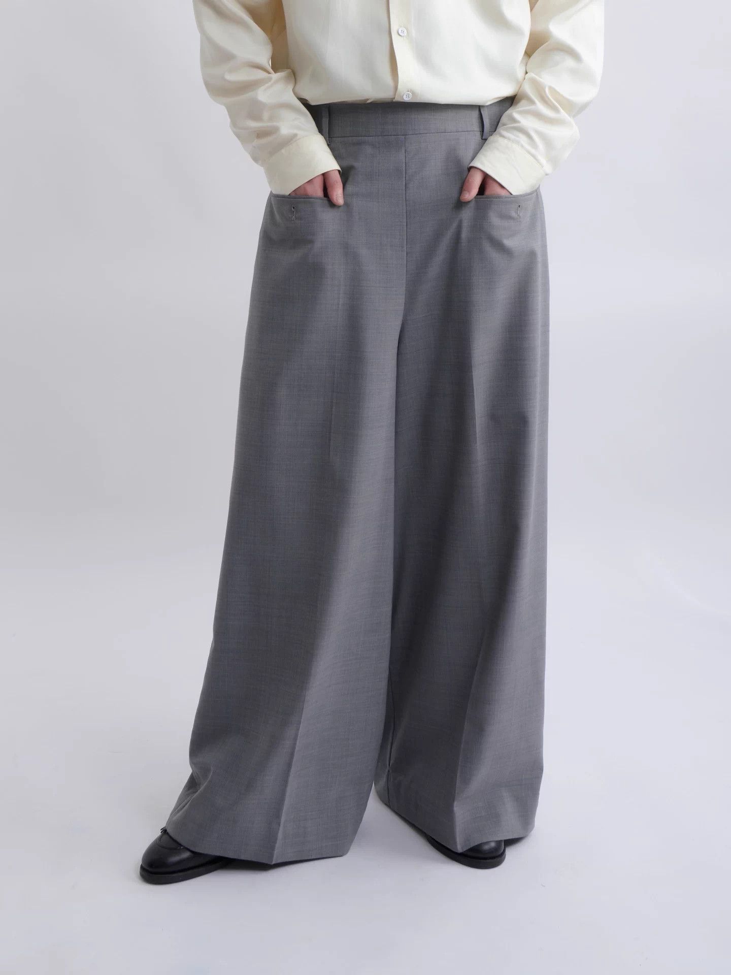 Hed Mayner Gray Wide-Leg Casual Pants Size 32 Size US 32 / EU 48 - 6 Thumbnail