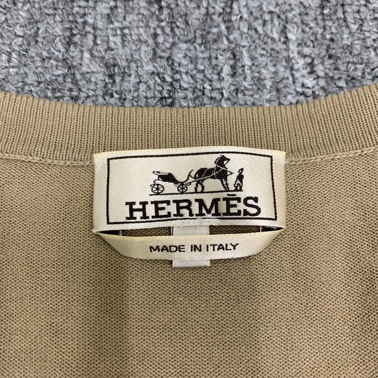 Hermes Beige Button-Front Long Sleeve Knit Cardigan Size US XL / EU 56 / 4 - 8 Thumbnail
