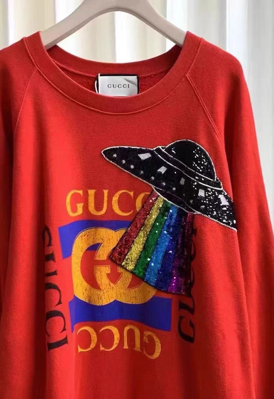 Gucci Red Long Sleeve Graphic Sweatshirt Size US L / EU 52-54 / 3 - 4 Thumbnail