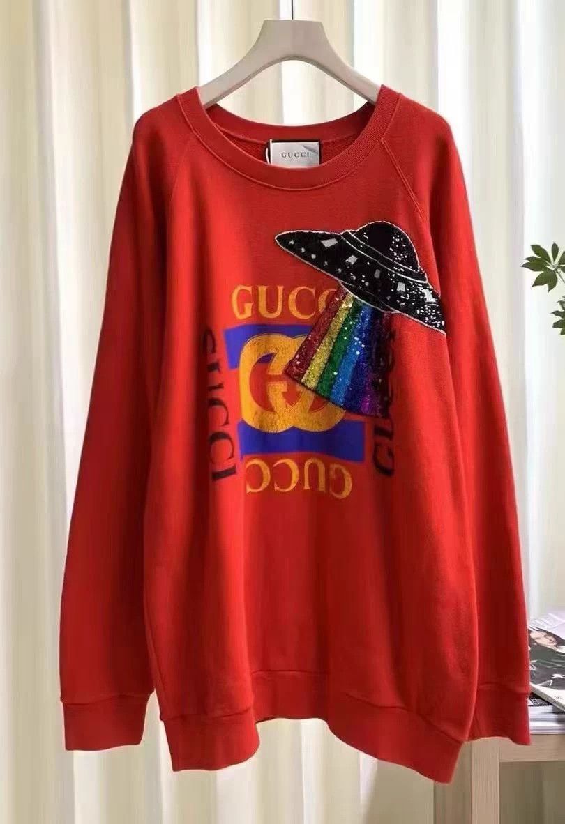 Gucci Red Long Sleeve Graphic Sweatshirt Size US L / EU 52-54 / 3 - 6 Thumbnail