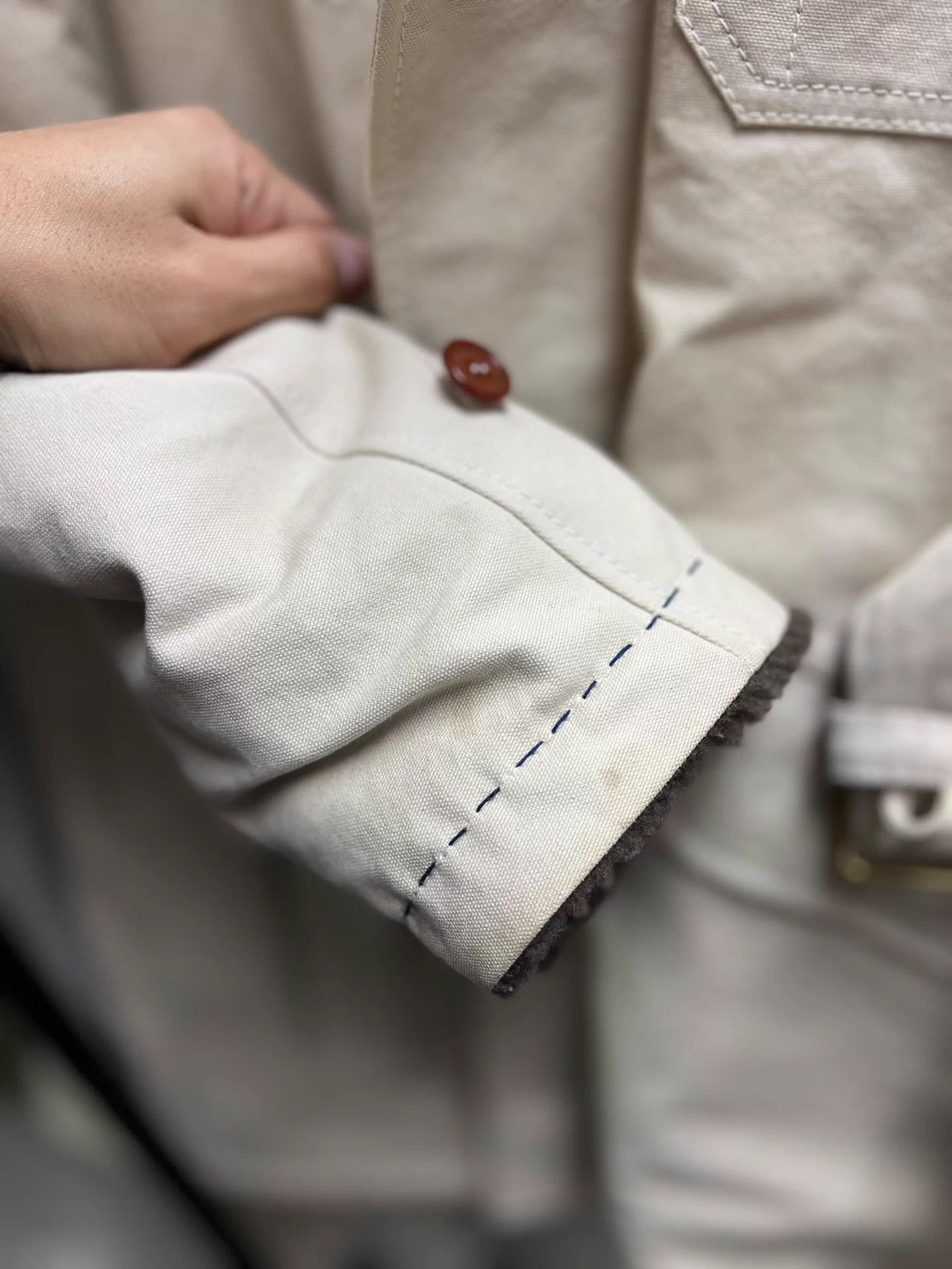 Visvim Beige Hooded Parka with Fleece Lining (Size S) Size US S / EU 44-46 / 1 - 7 Thumbnail
