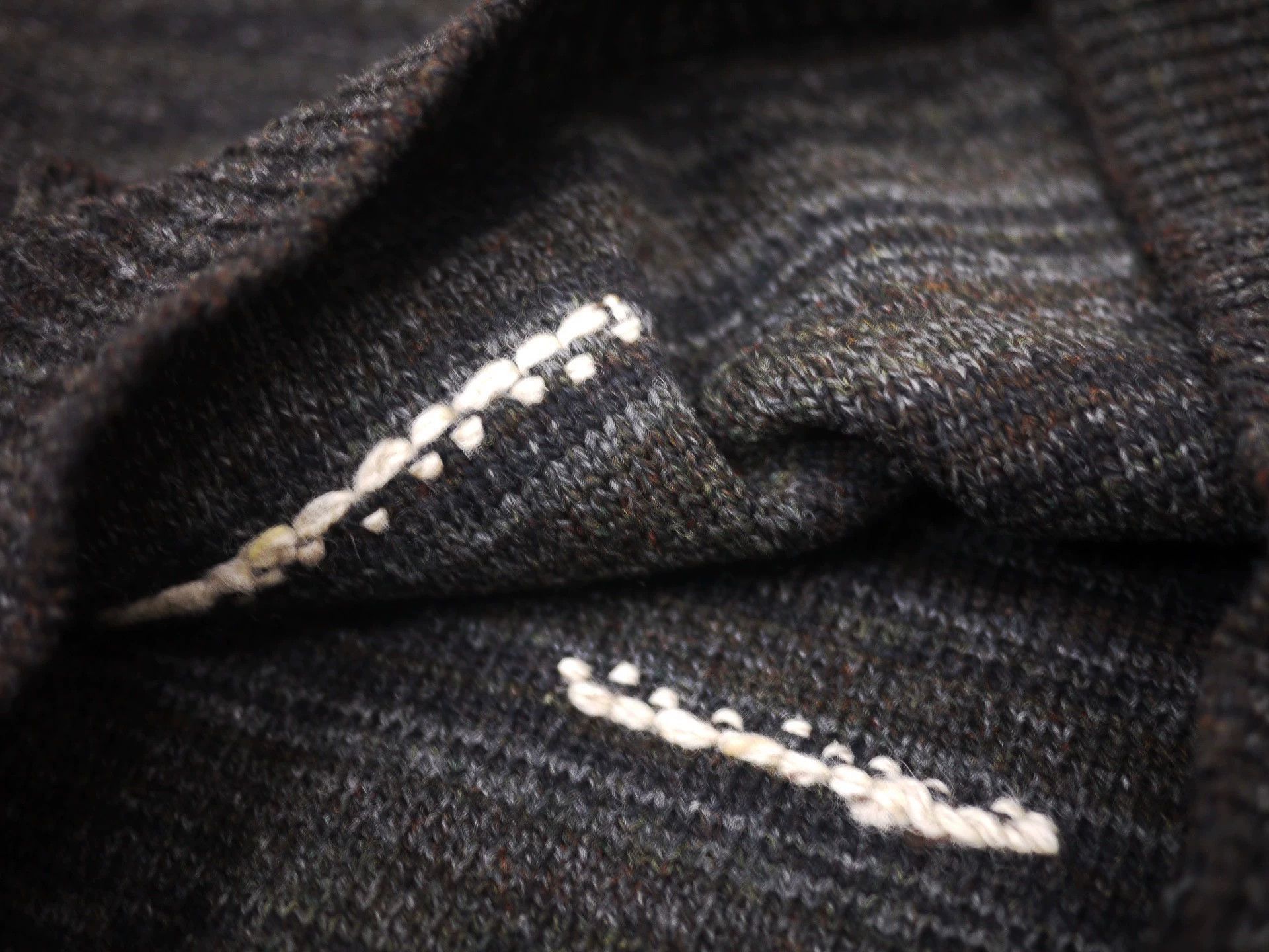 Visvim Black Striped Knit Sweater with Embroidered Details Size US L / EU 52-54 / 3 - 7 Thumbnail