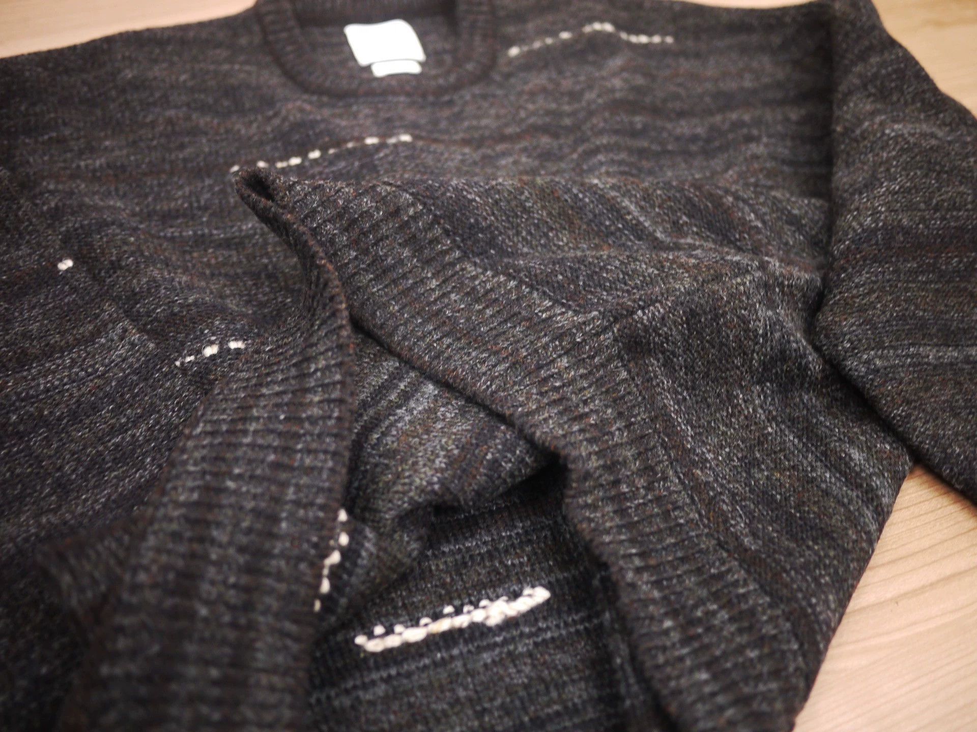 Visvim Black Striped Knit Sweater with Embroidered Details Size US L / EU 52-54 / 3 - 6 Thumbnail