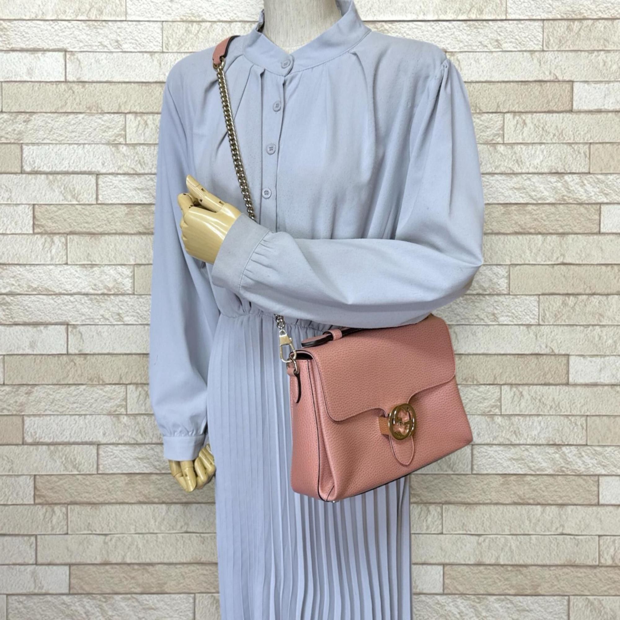 Gucci Gucci Interlocking G Shoulder Bag, Leather 510302, Pink, Women's, Pre-owned, 2-Way, Chain Size ONE SIZE - 2 Thumbnail