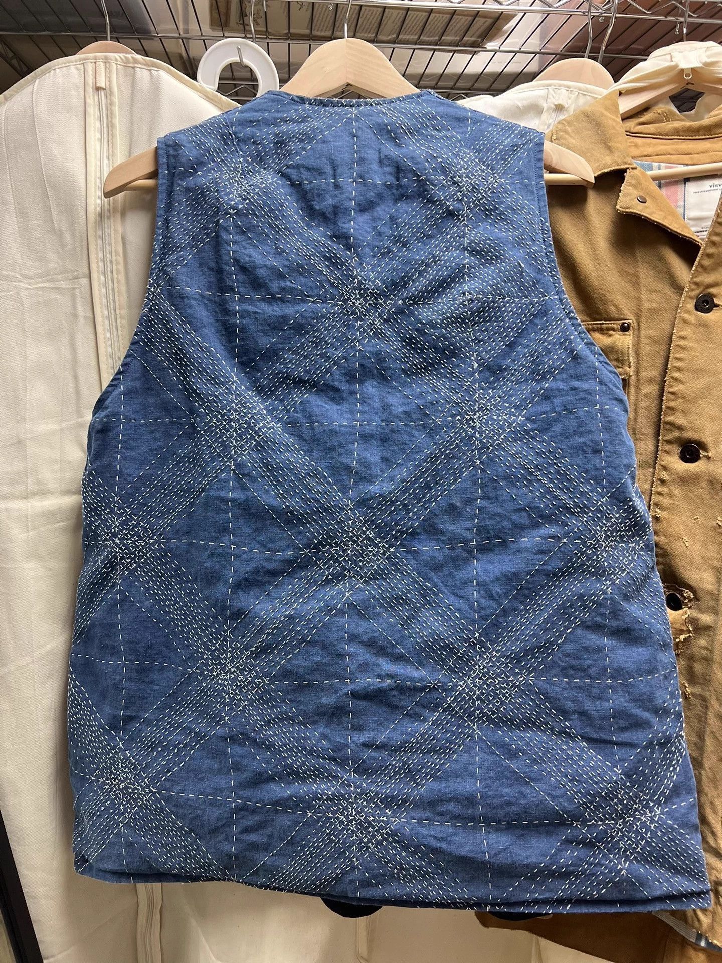 Visvim Blue Diamond Stitch Sleeveless Vest Size US S / EU 44-46 / 1 - 5 Thumbnail