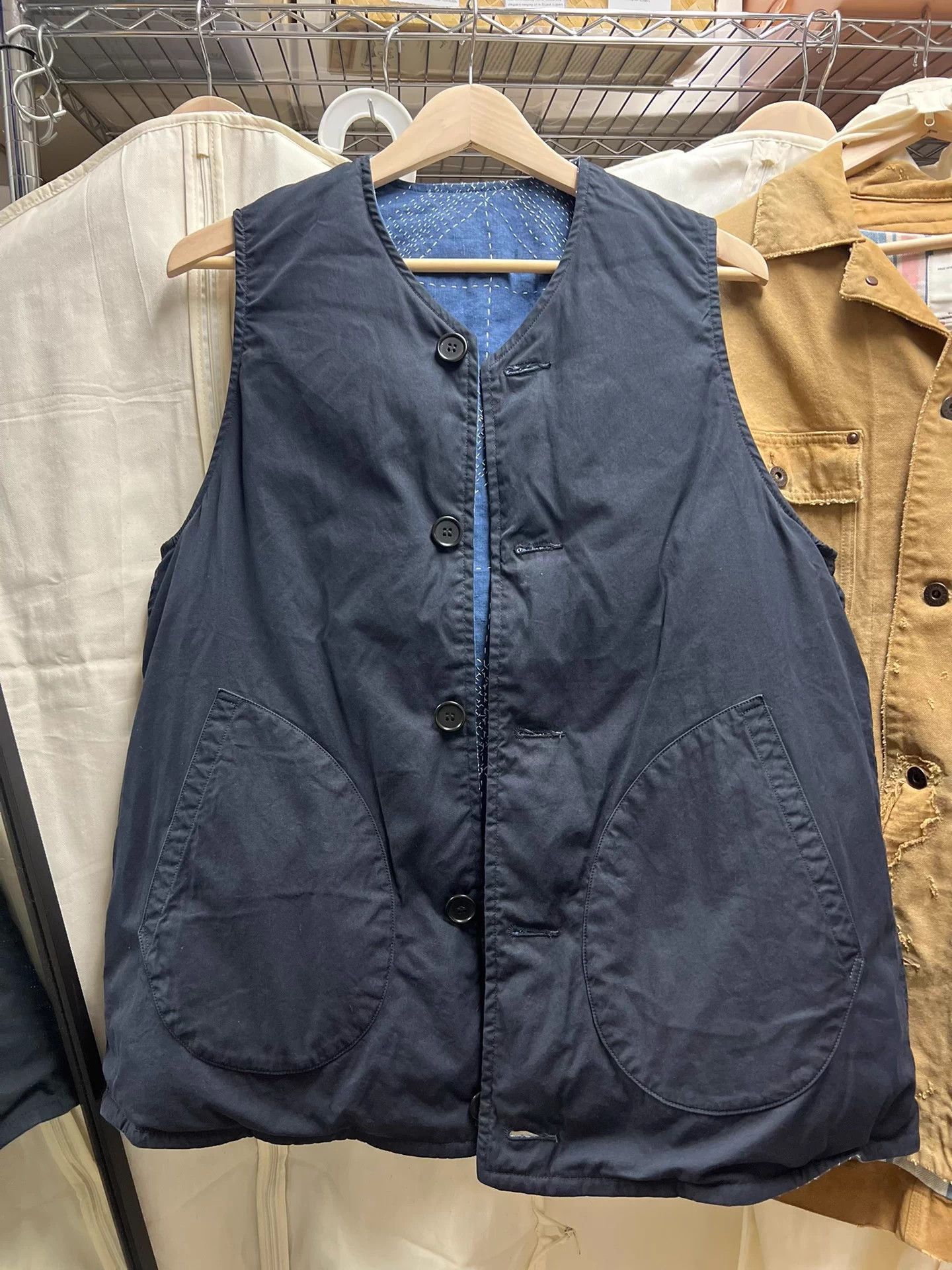 Visvim Blue Diamond Stitch Sleeveless Vest Size US S / EU 44-46 / 1 - 7 Thumbnail